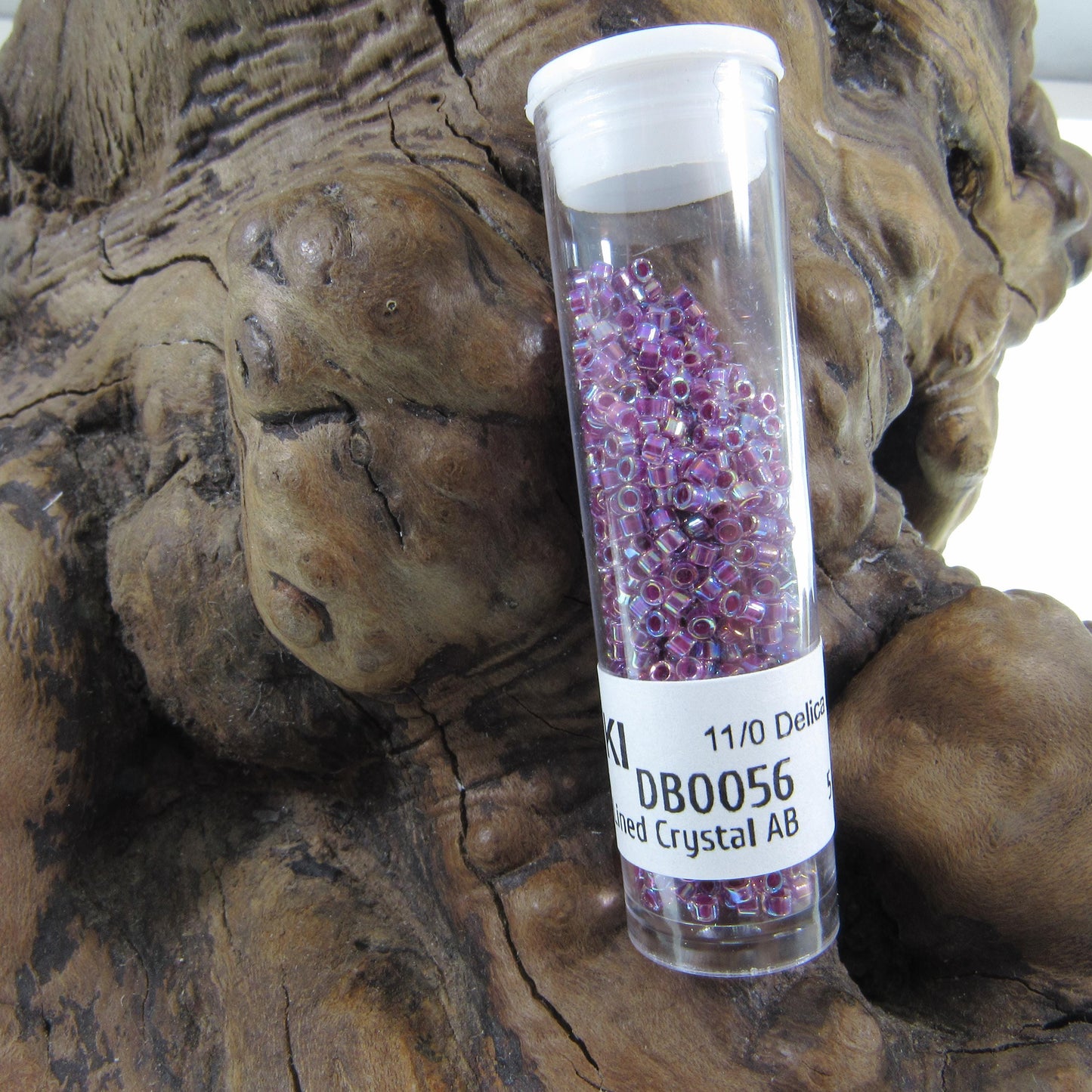 DB0056 11/0 Miyuki Raspberry Lined Crystal AB Delica Seed Beads, 5 Grams Tube, 25 Grams Bag, DB56, DB-56 Japanese Glass Delicas for Jewelry