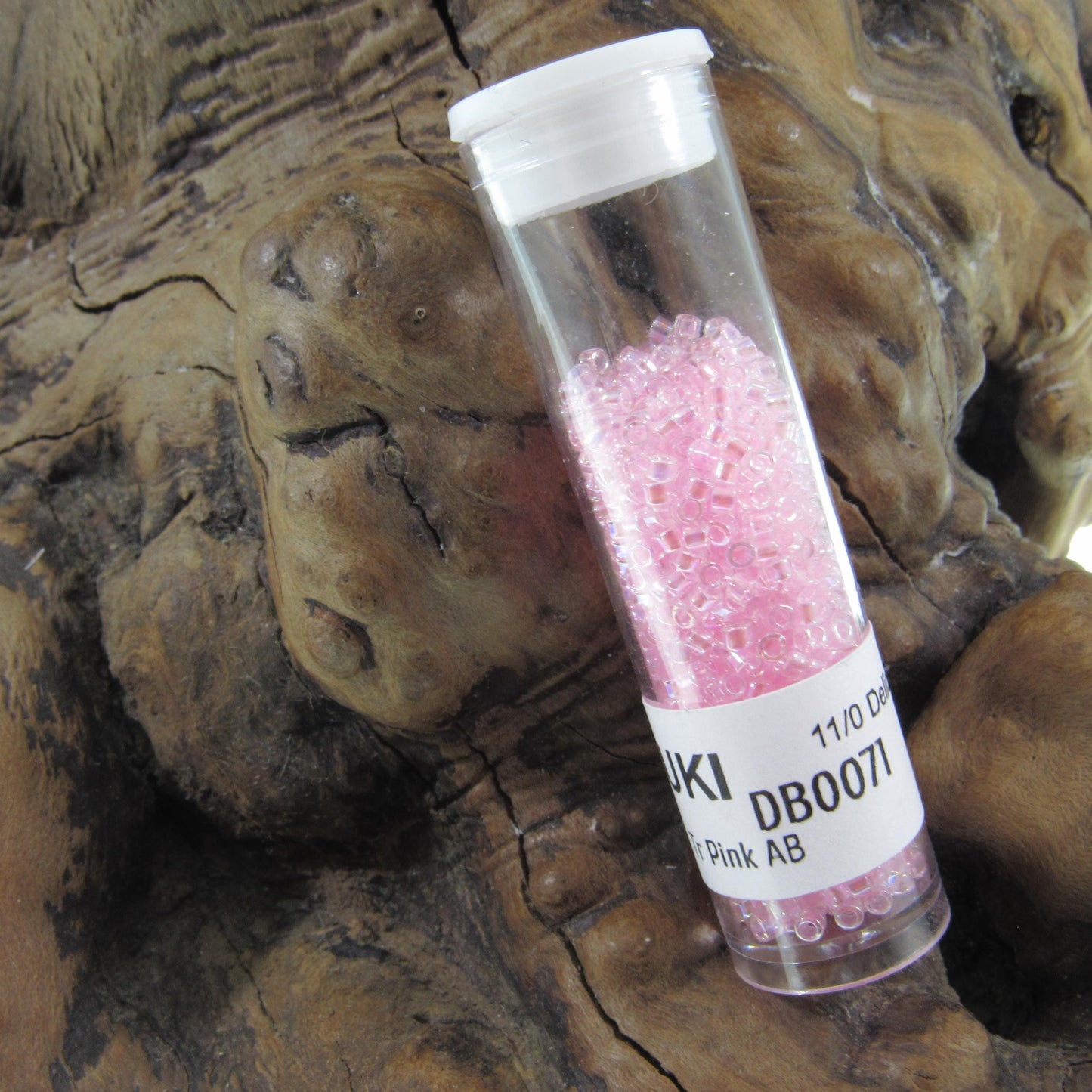 DB0071 11/0 Miyuki Transparent Pink AB Delica Seed Beads, 5 Grams Tube, 25 Grams Bag DB71, DB-71 Japanese Glass Delicas for Jewelry Making