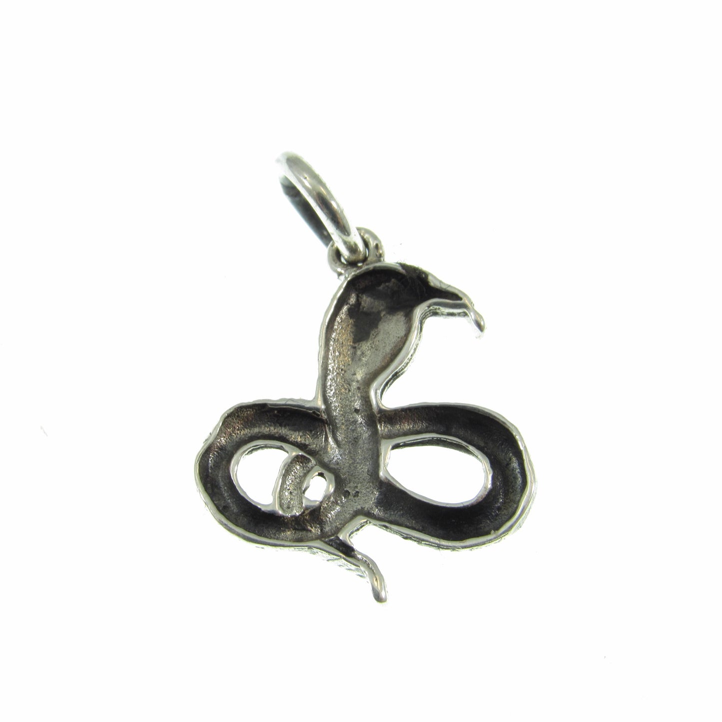 Solid 925 Sterling Silver Cobra Snake Pendant, Snake Charming Dancing Cobra, Gothic Reptile Jewelry, Serpent Necklace Charm