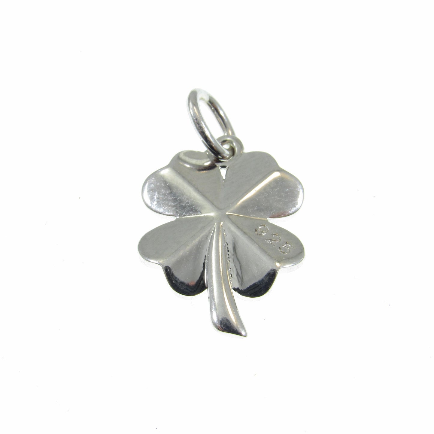 Solid 925 Sterling Silver 4 Leaf Clover Pendant, Four Leaf Clover Charm, Lucky Clover Jewelry, Floral Flower Jewelry, Good Luck Charm