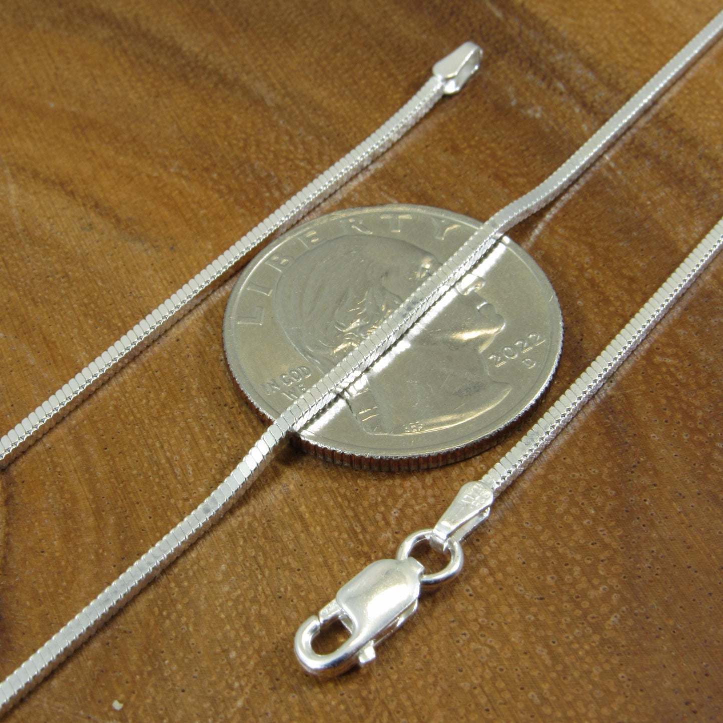 Solid 925 Sterling Silver Square Snake Chain, Feminine Minimalist Necklace for Women, Sleek & Modern Flexible Italian Jewelry for Pendants