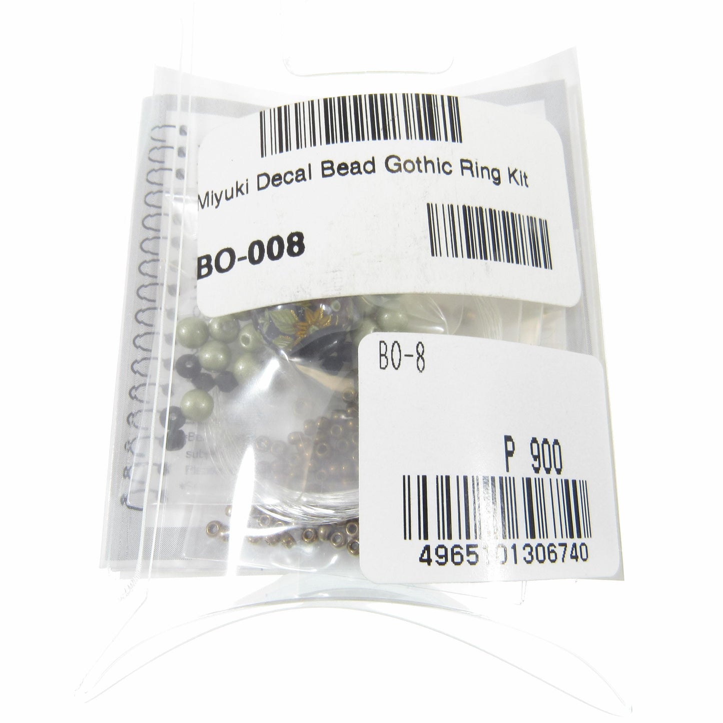 MIYUKI Bead Jewelry Kit – Decal Bead Gothic Ring – Green Vintage Floral Beaded Ring Kit – Japanese Beadwork DIY Craft Gift - BO-08