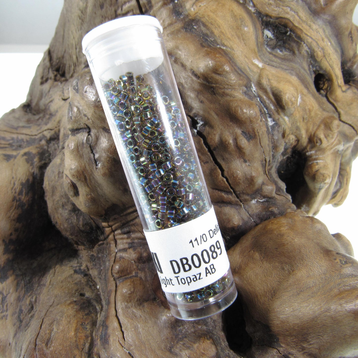 DB0089 11/0 Miyuki Blue Lined Light Topaz AB Delica Seed Beads, 5 Grams Tube, 25 Grams Bag DB89, DB-89 Japanese Glass Delicas for Jewelry