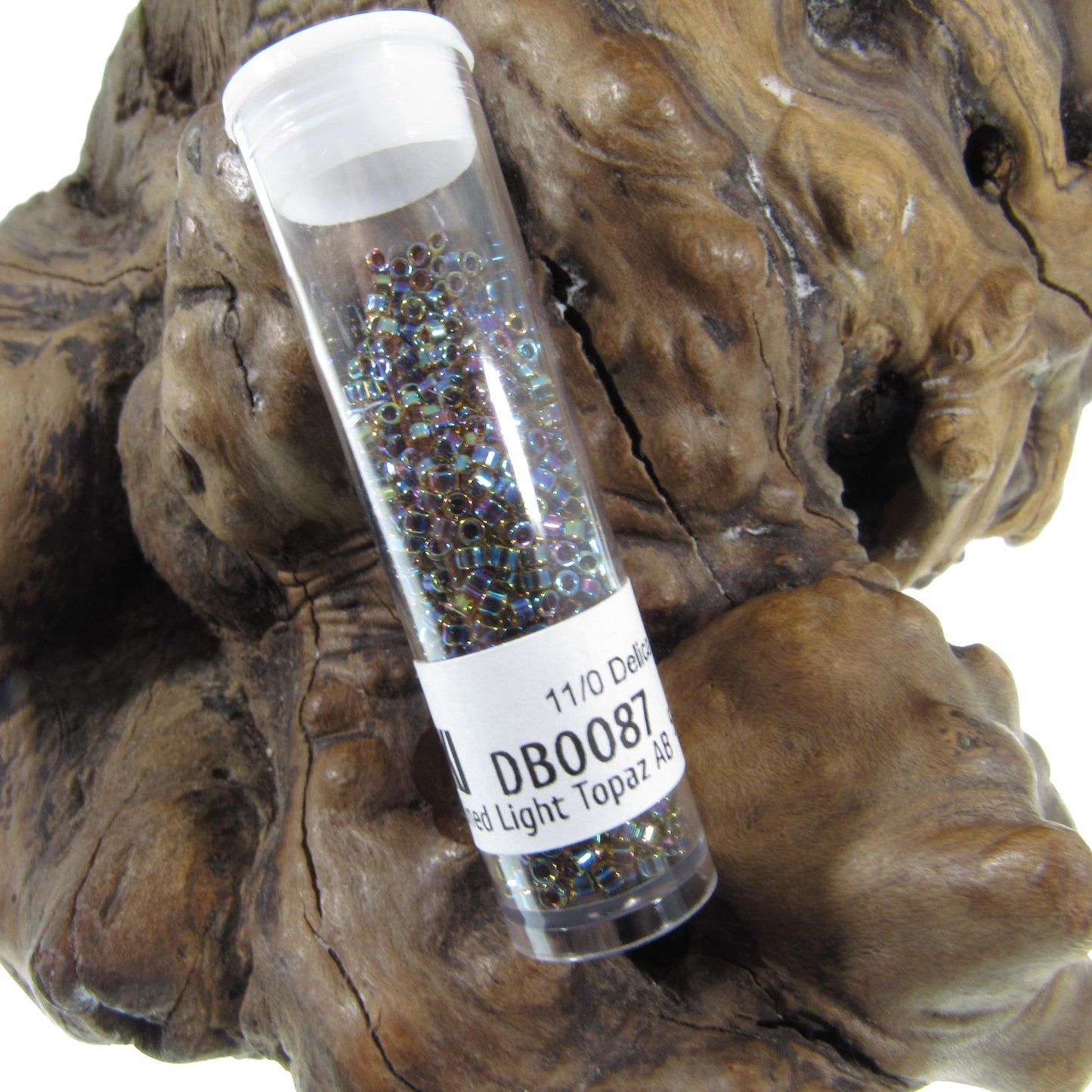 DB0087 11/0 Miyuki Root Beer Lined Light Topaz AB Delica Seed Beads, 5 Grams Tube, 25 Grams Bag DB87, DB-87 Japanese Glass Delicas