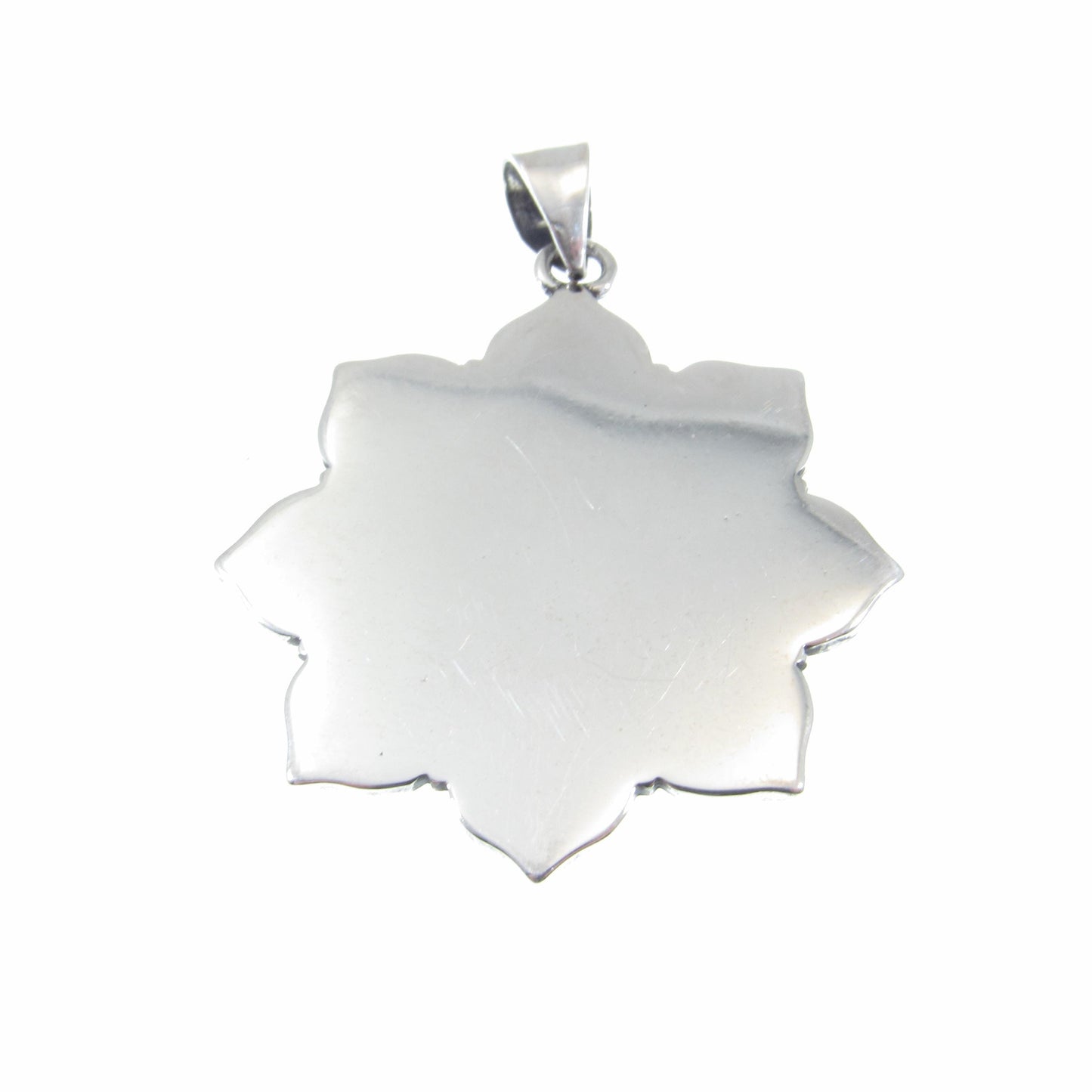 Solid 925 Sterling Silver Om / Aum / Ohm Mandala Lotus Flower Pendant – Spiritual Yoga Amulet, Meditation Symbol Jewelry for Men & Women