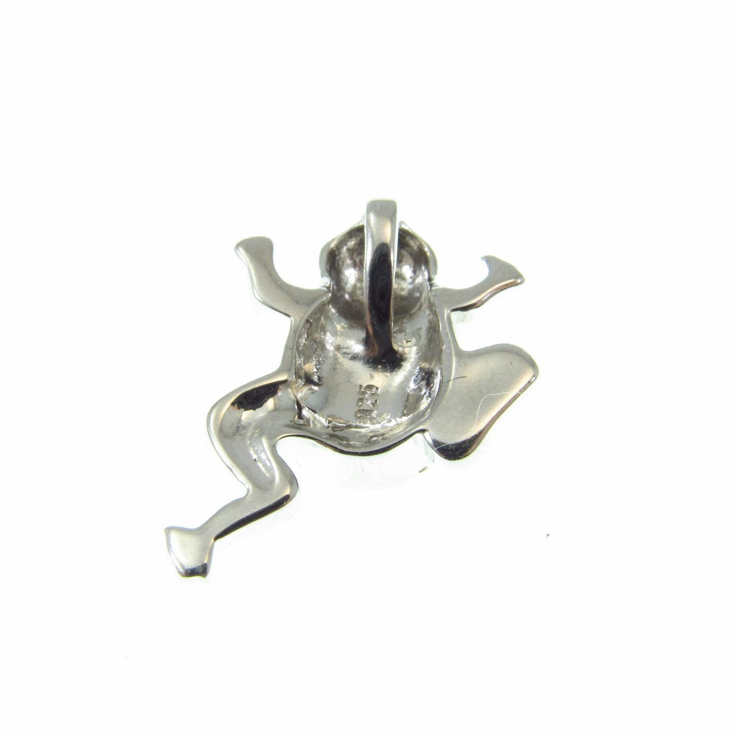 Solid 925 Sterling Silver Frog Pendant – Lab Created Opal Slide Charm - Nature Jewelry - Animal Necklace Charm - Elegant Gift for Her