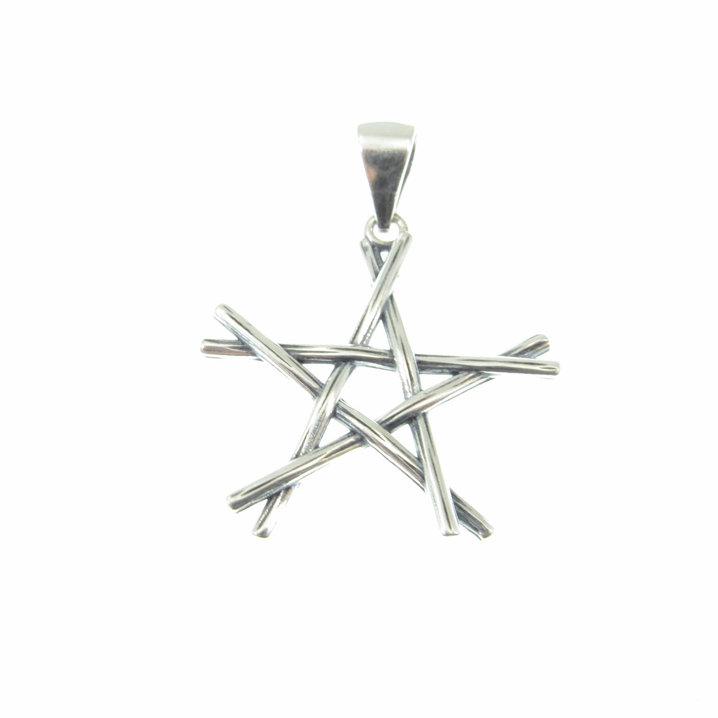 Solid 925 Sterling Silver Pentagram Pendant – Handcrafted 5-Pointed Star Charm, Wiccan Pagan Symbol, Protection Amulet, Witchy Jewelry Gift