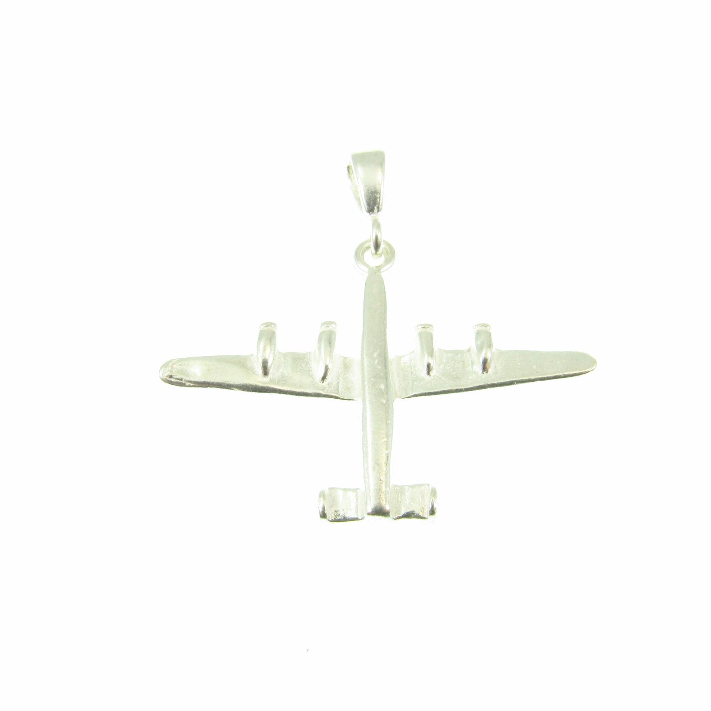 Solid 925 Sterling Silver Bomber Airplane Pendant – WWII Aircraft Necklace Charm, Military Pilot Pendant, Aviation Jewelry Gift