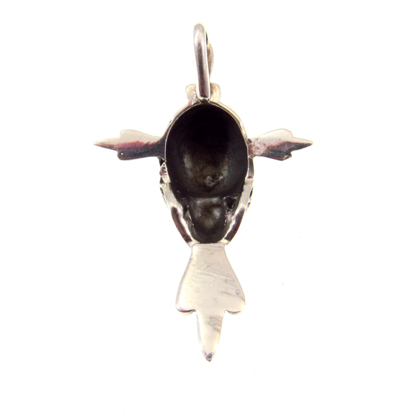 Solid 925 Sterling Silver Skull Pendant with Turquoise Eyes – Handcrafted Biker Jewelry, Gothic Necklace Pendant, Edgy Men's Streetwear