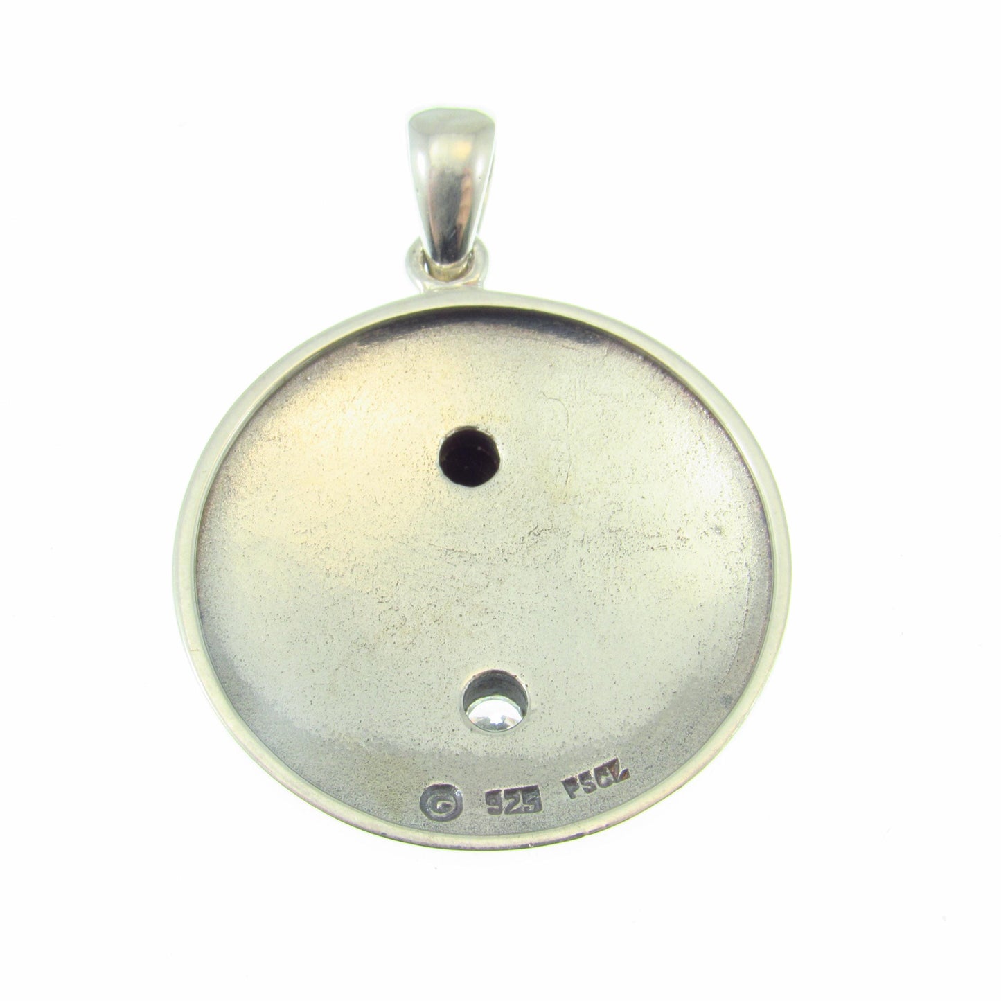 Solid 925 Sterling Silver Steampunk Yin Yang Pendant with Gears and Black & White Gemstones, Industrial Mechanical Jewelry Pendant Necklace