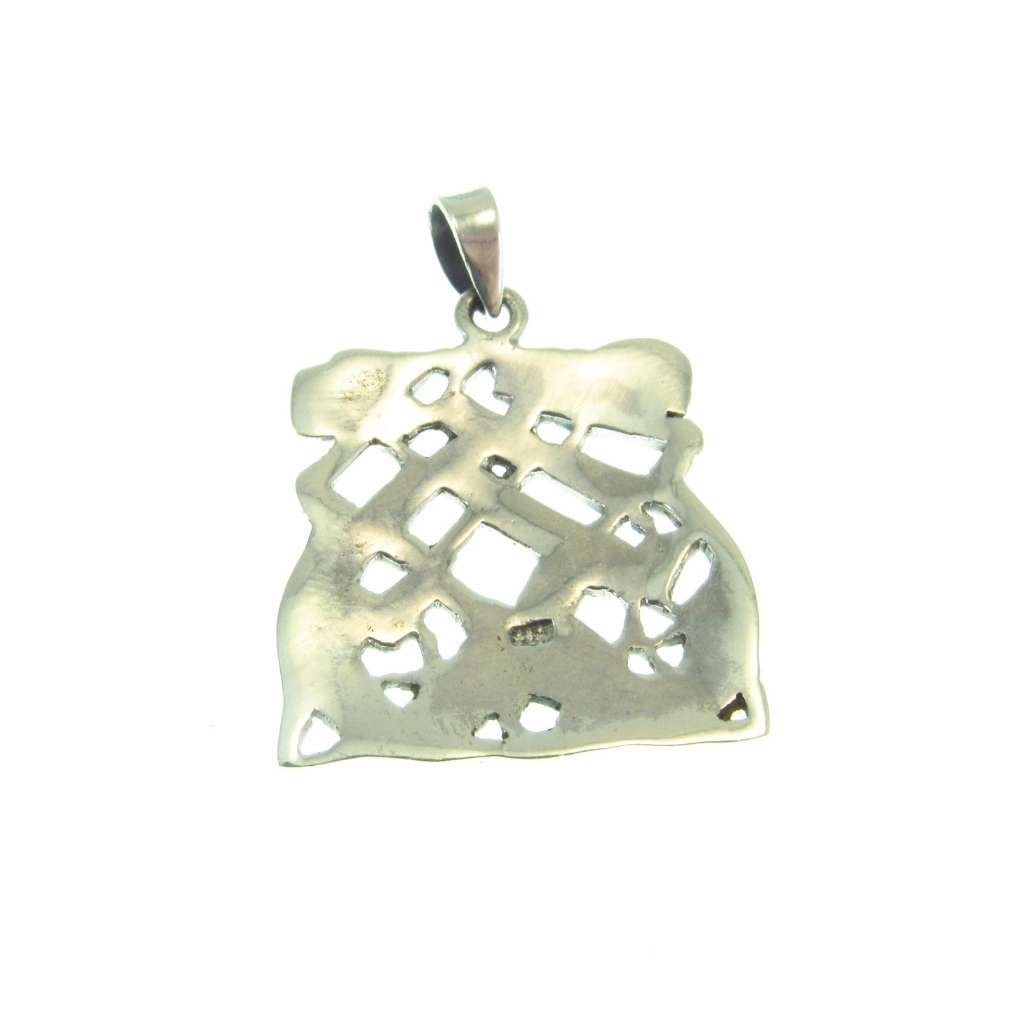 Solid Sterling Silver Celtic Maze Pendant – Abstract Knotwork Amulet – Pagan Wiccan Jewelry – Labyrinth Geometric Talisman - Necklace Charm