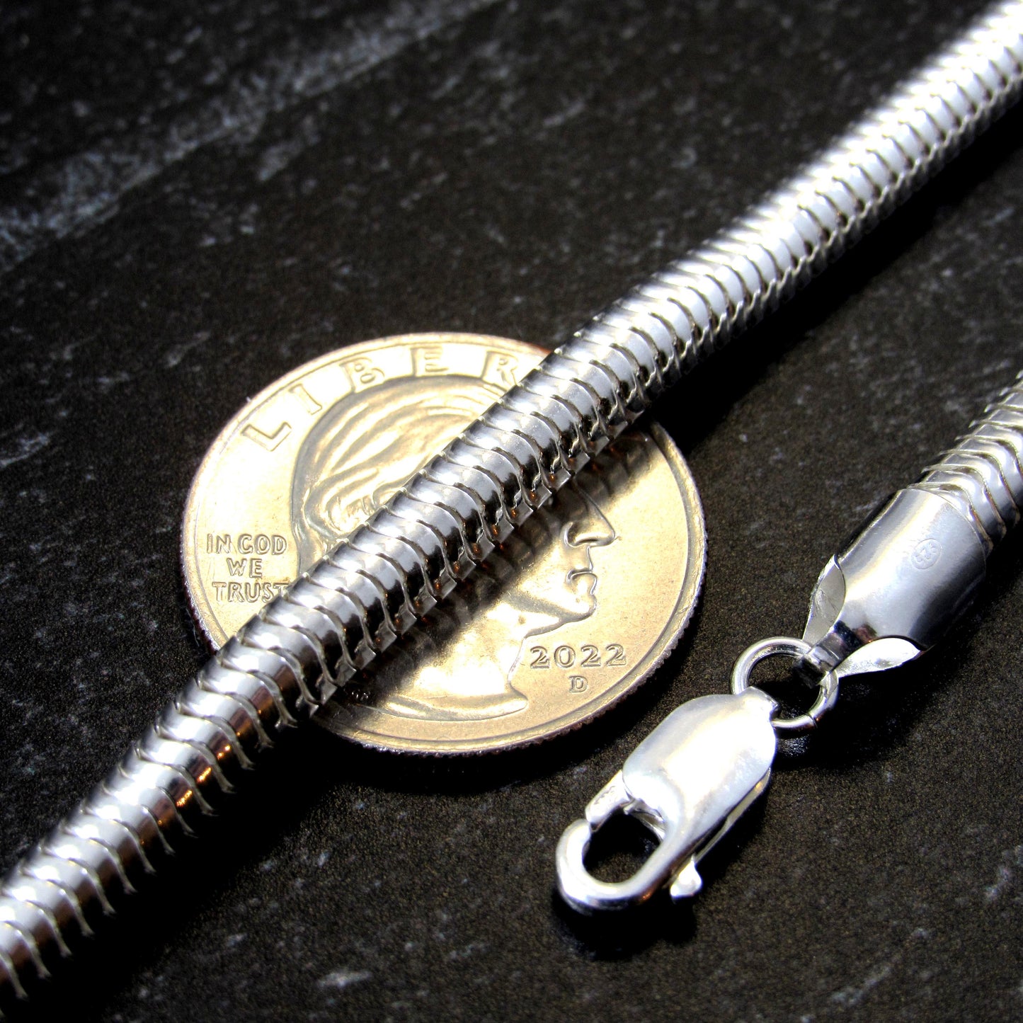 Solid 925 Sterling Silver Italian Round Snake Chain Necklace or Bracelet, Unisex Minimalist Jewelry, Sleek Men's & Women's Pendant Chain