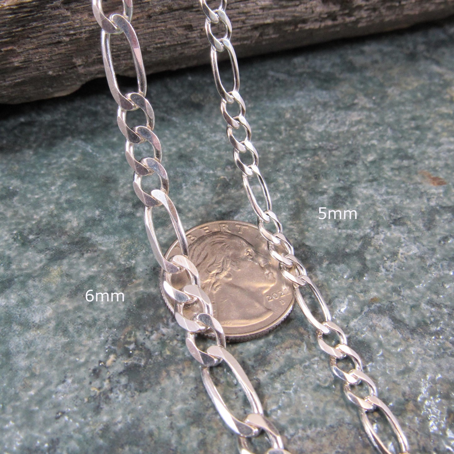 Men's Italian Figaro Link Necklace Chain, Solid 925 Sterling Silver, Made in Italy, Urban Streetwear Jewelry, Unisex Necklace for Women, Men