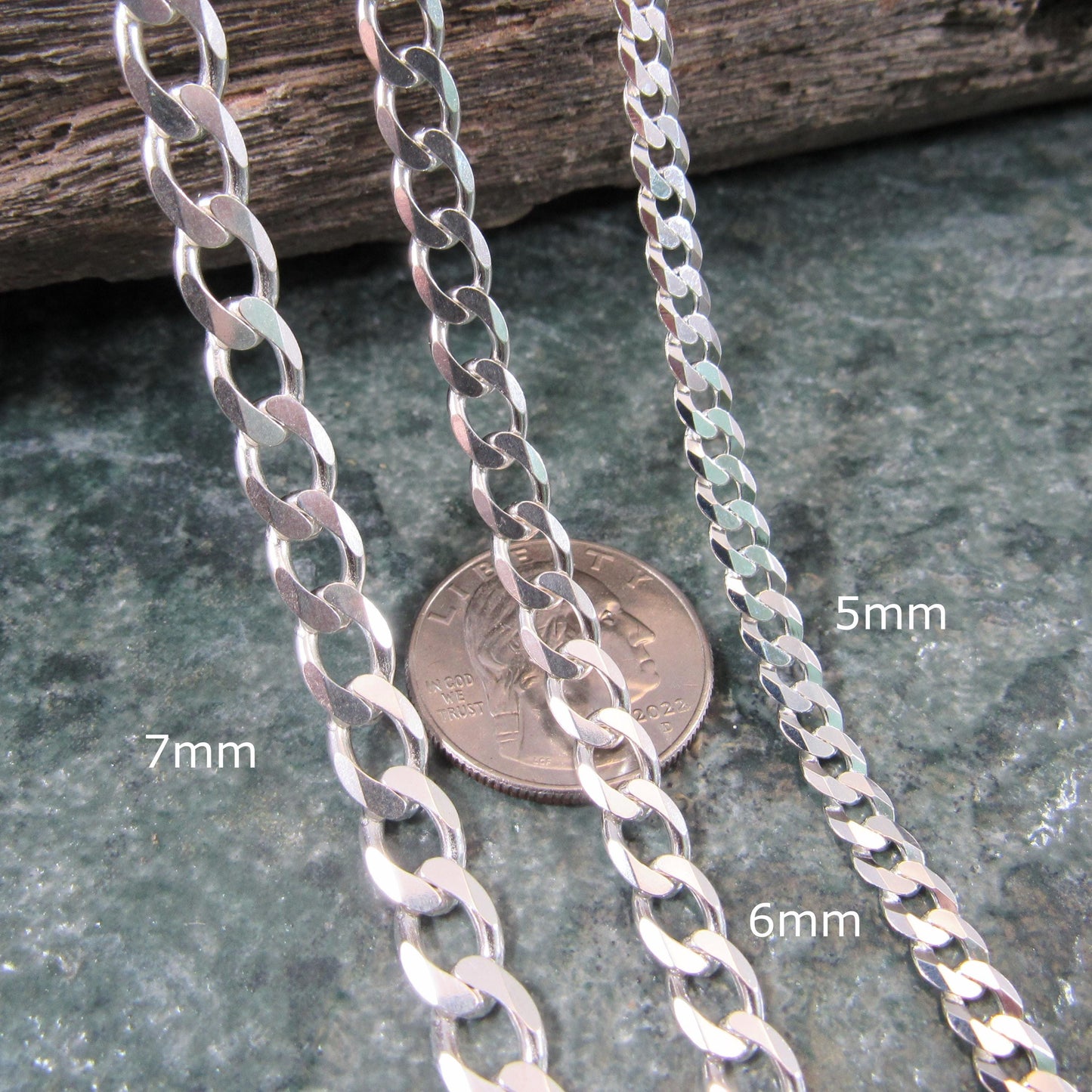 Solid 925 Sterling Silver Curb Chain Bracelet, Heavy Cuban Link Wristwear Chains for Men, Dainty Unisex Jewelry for Women, Made in Italy