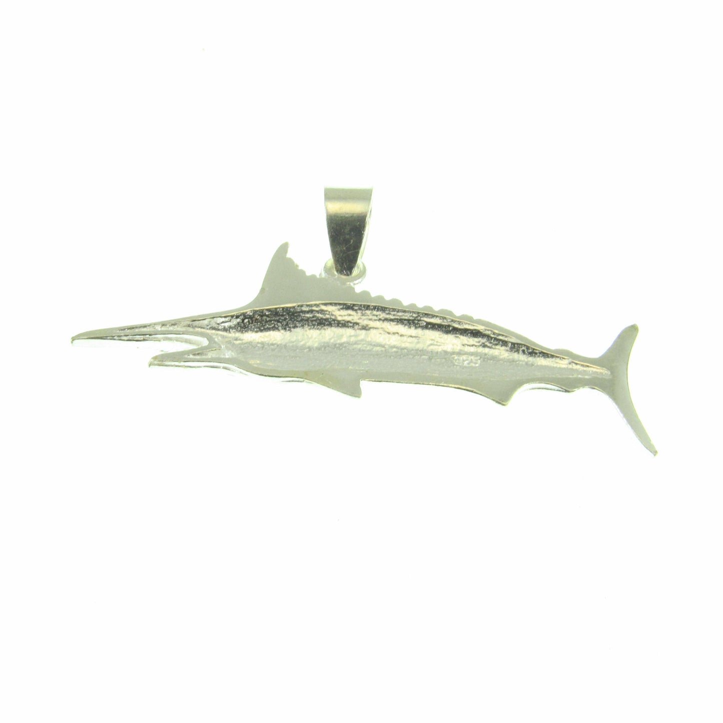 Solid 925 Sterling Silver Swordfish Marlin Pendant, Nautical Ocean Fish Jewelry, Big Game Fishing Charm, Sea Life Beach Gift for Men