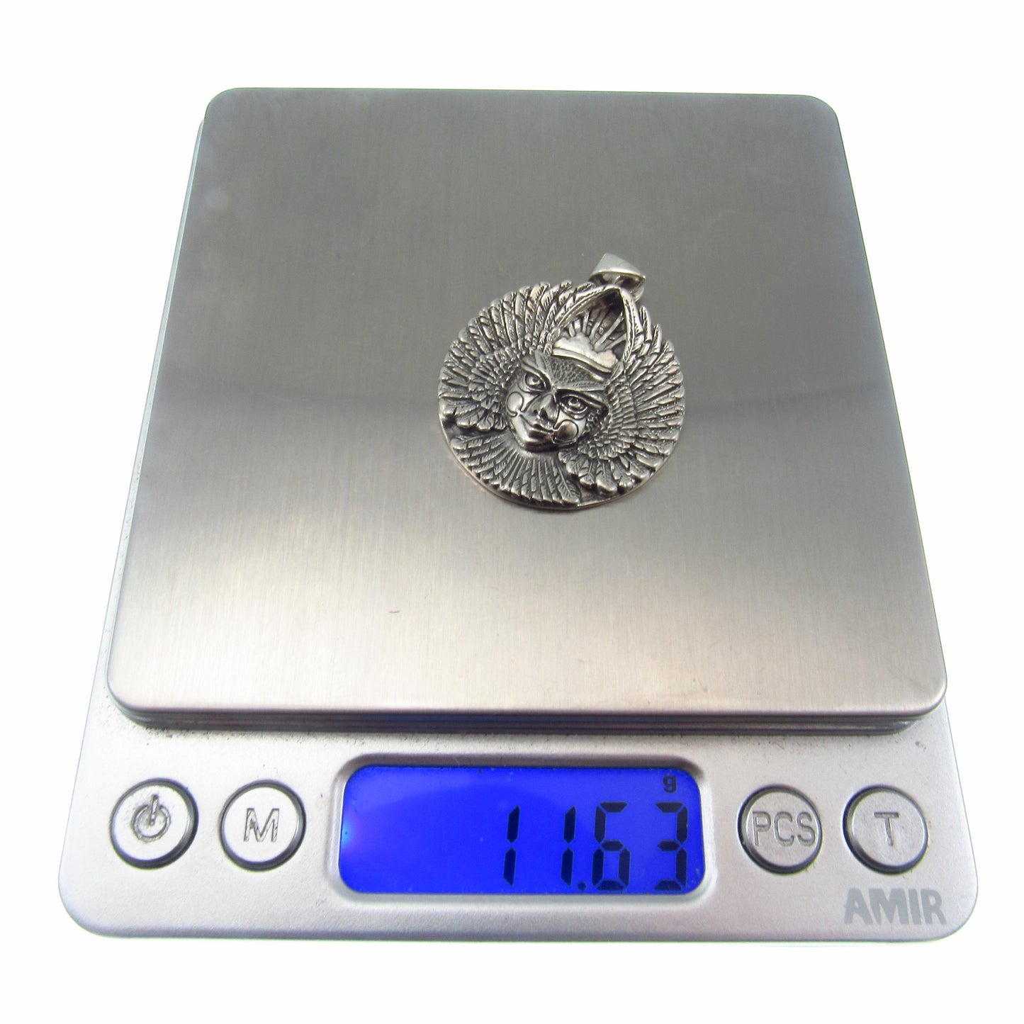 Large Solid 925 Sterling Silver Ariel Bird Goddess Pendant by Oberon Zell, Mythical Winged Goddess Necklace Amulet, Vintage Pagan Jewelry