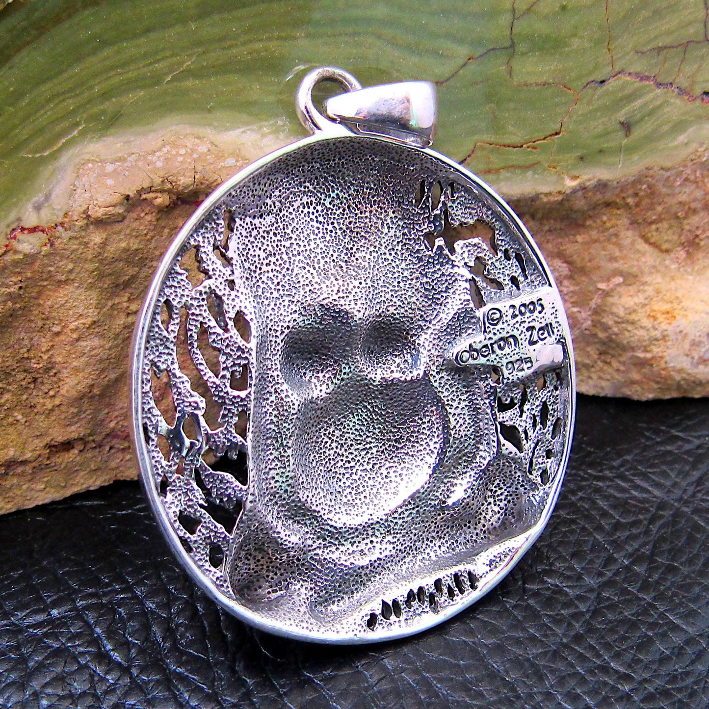 Solid 925 Sterling Silver Gaia Pendant by Oberon Zell, Mother Earth Jewelry, Goddess of Nature, Plain or Enamel Finish