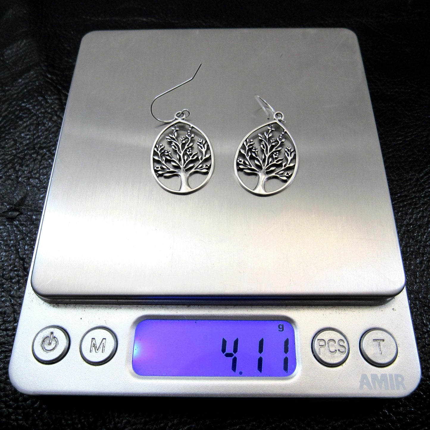Solid 925 Sterling Silver Tree of Life Earrings, Drop Dangle Hooks, Celtic Yggdrasil Jewelry