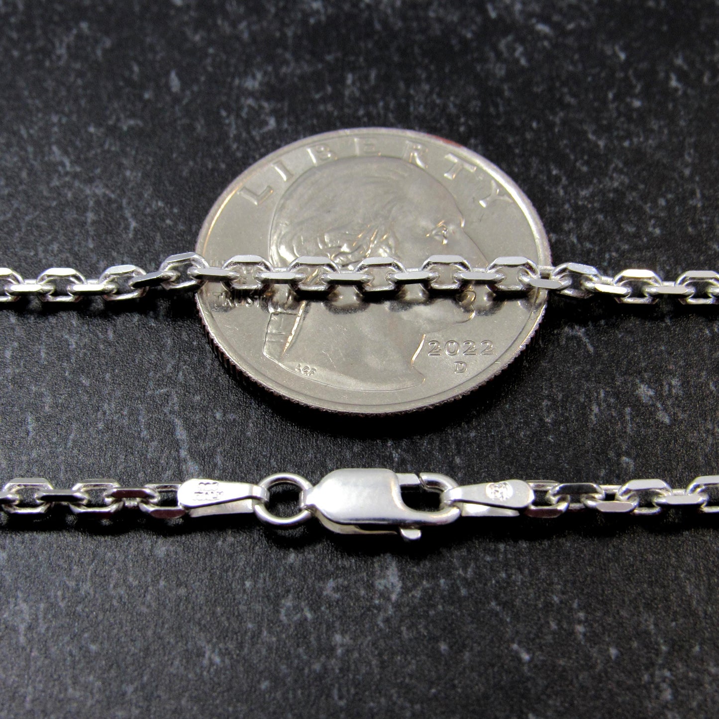 Solid 925 Sterling Silver Anchor Link Chain, Men's & Women's Necklace or Bracelet, Italian Made Cable Chain, Fine Silver Nautical Jewelry