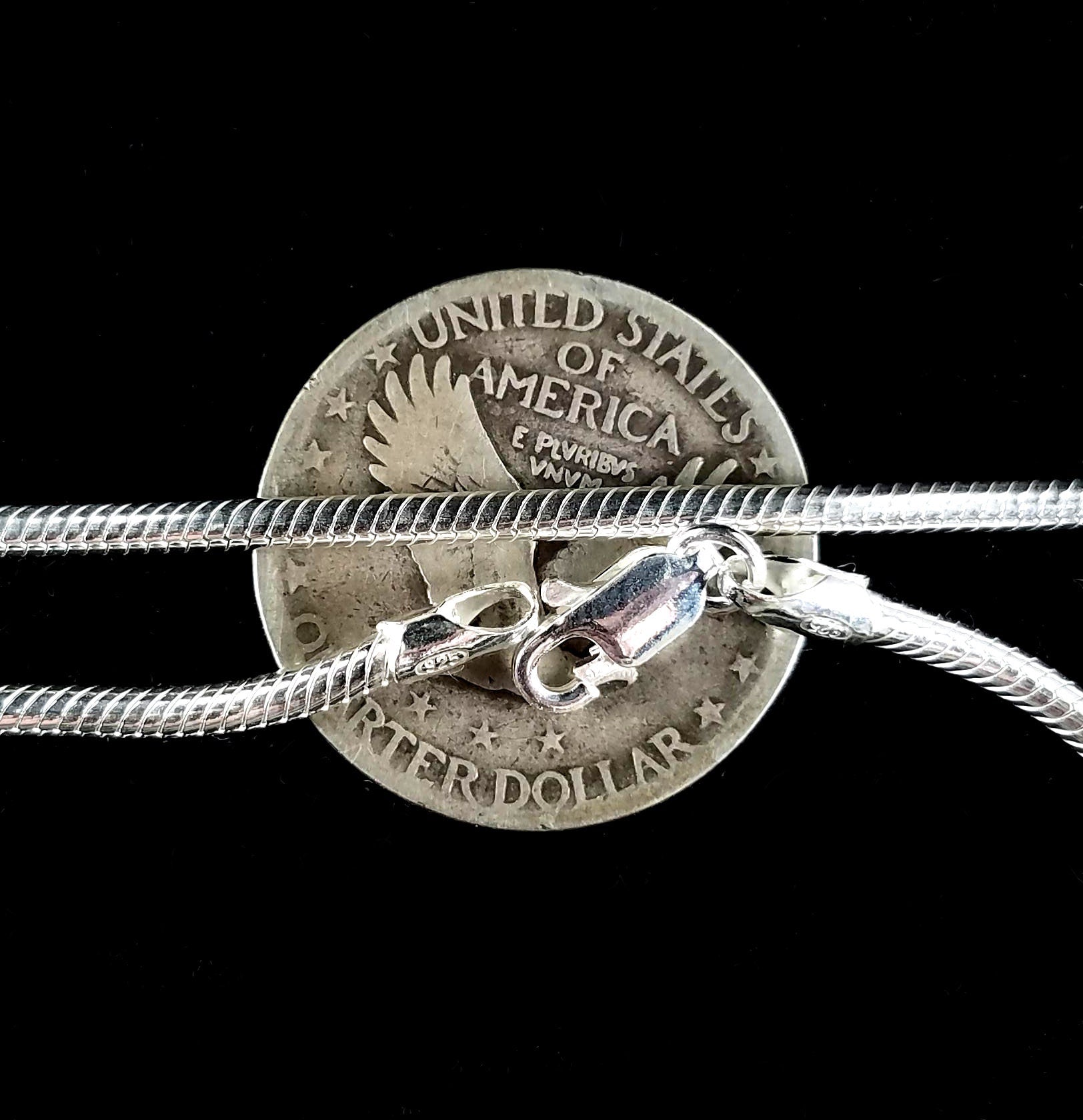 2.5MM Solid 925 Sterling Silver Italian Round Unisex Snake Chain Necklace or Bracelet Made in Italy 7.5 16 18 20 22 24 26 28 or 30" Inches