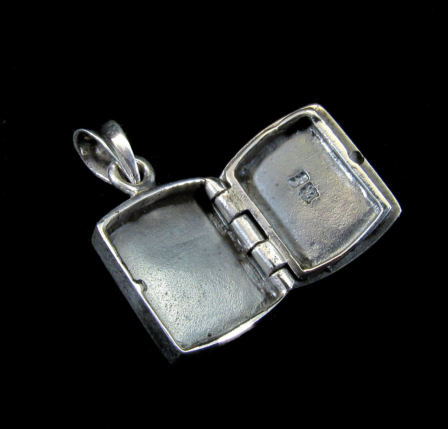 Handcrafted Solid 925 Sterling Silver 3D 3 Dimensional Hinged Holy Bible & Cross Locket Pendant, Opens to Reveal Secret Compartment