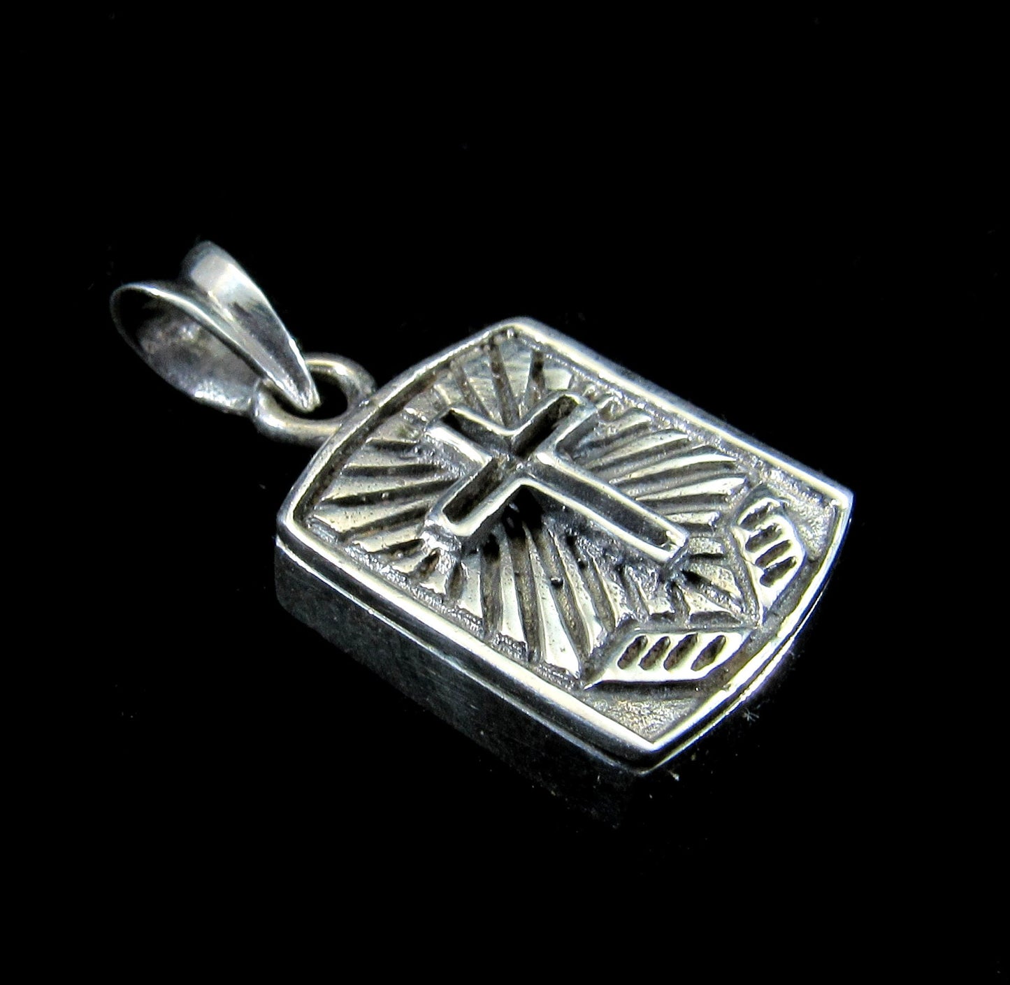 Handcrafted Solid 925 Sterling Silver 3D 3 Dimensional Hinged Holy Bible & Cross Locket Pendant, Opens to Reveal Secret Compartment