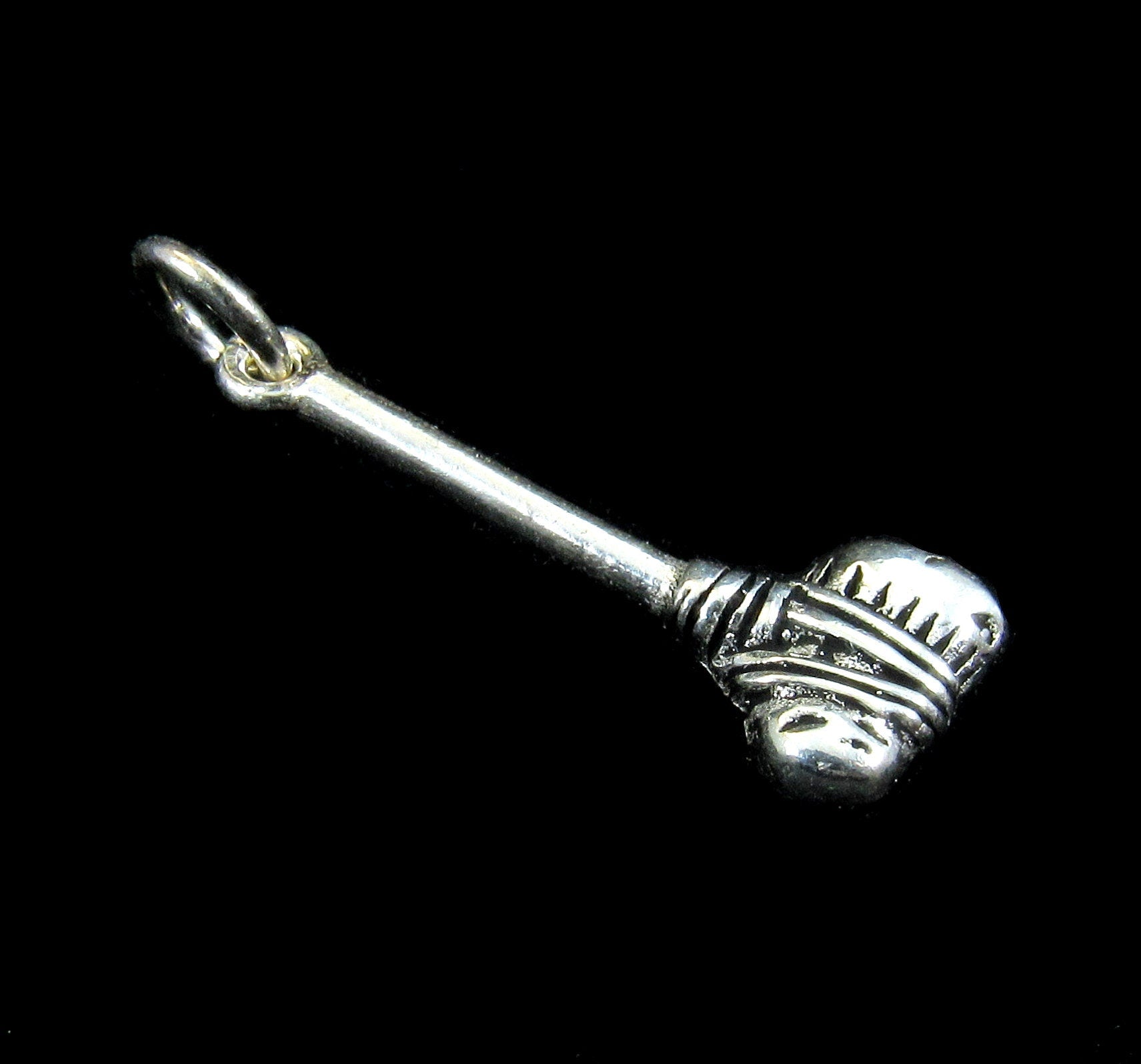 Handcrafted Solid 925 Sterling Silver Prehistoric Caveman Stone Axe Pendant