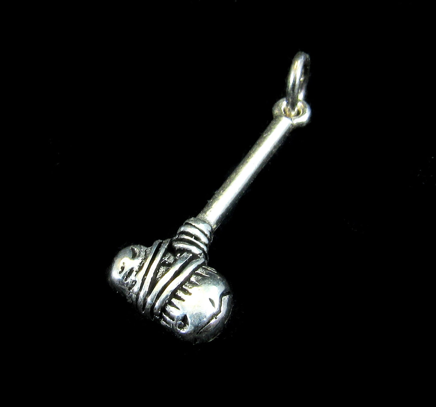 Handcrafted Solid 925 Sterling Silver Prehistoric Caveman Stone Axe Pendant