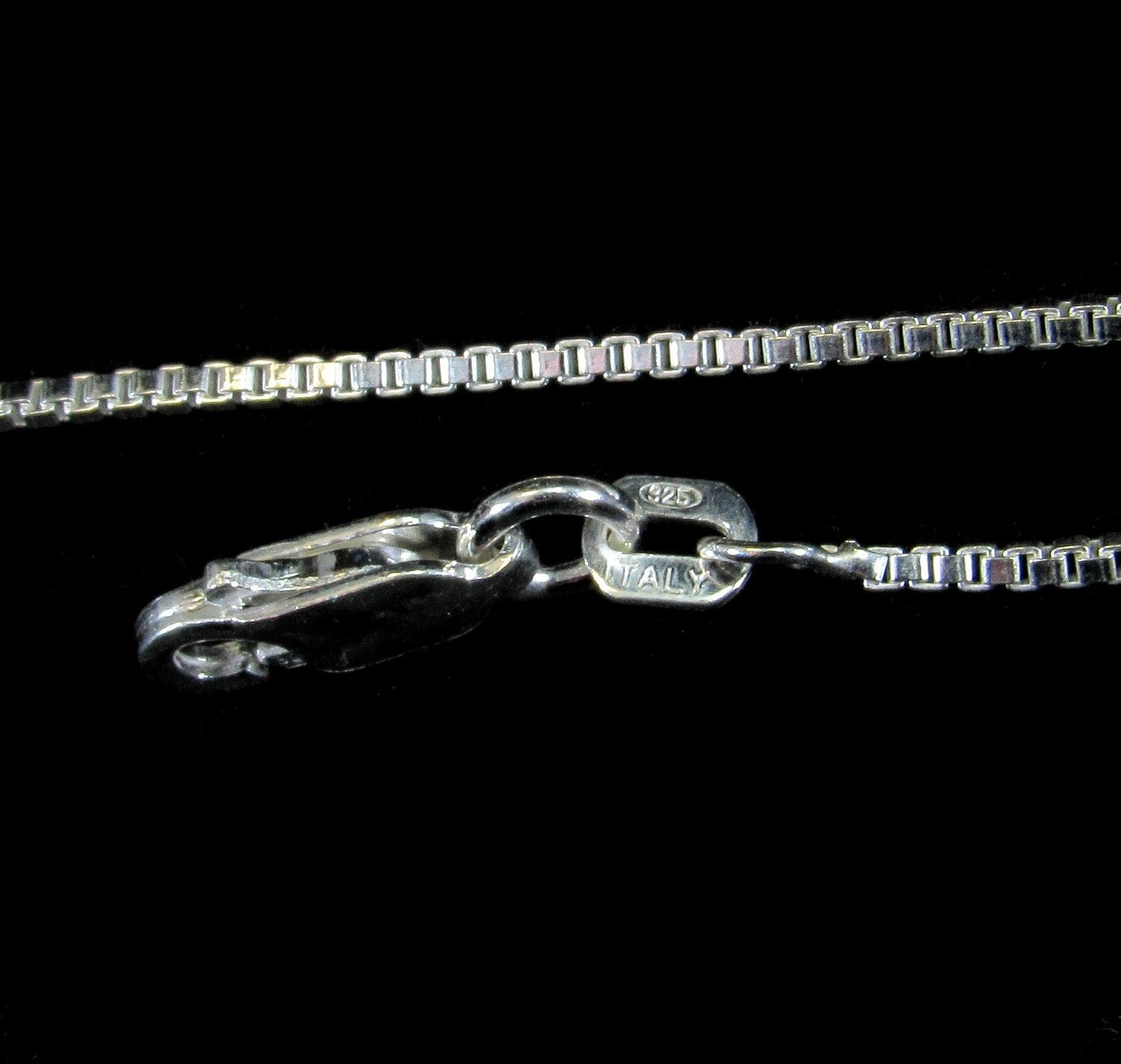 1.1MM Solid 925 Sterling Silver Italian Square Box Chain Necklace for Pendants & Charms Made in Italy,16" 18" 20" 24", 26", or 30" Inches