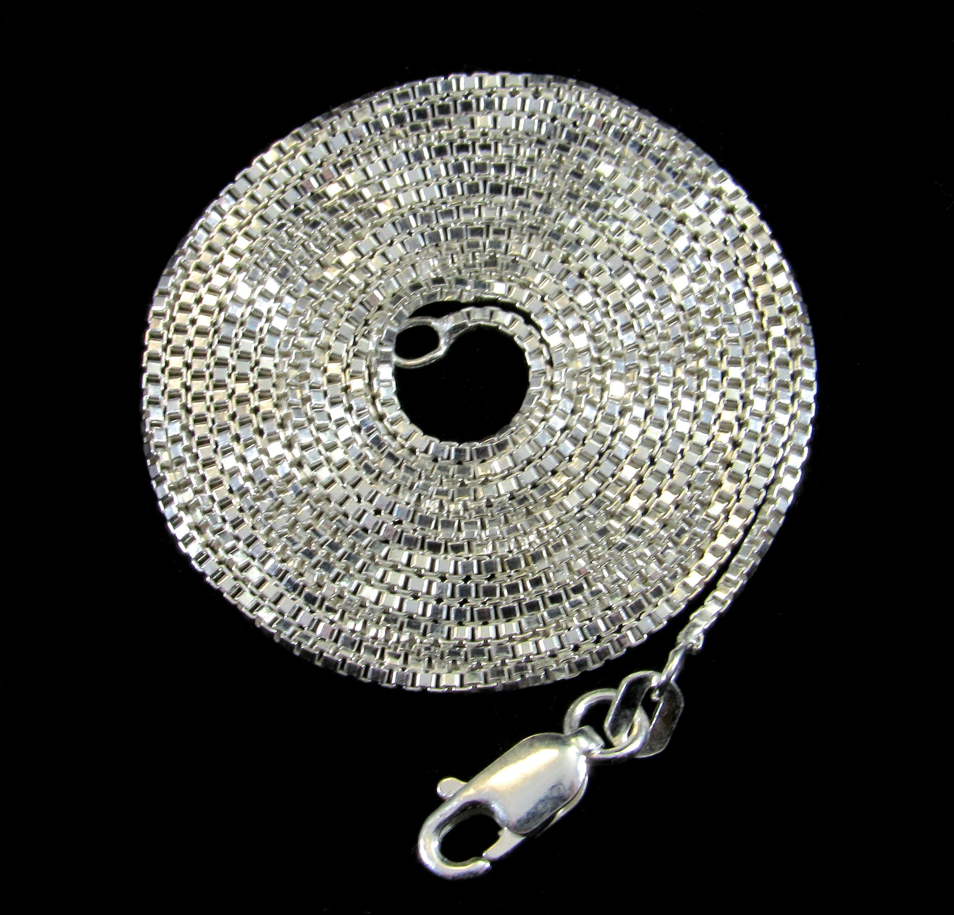 1.1MM Solid 925 Sterling Silver Italian Square Box Chain Necklace for Pendants & Charms Made in Italy,16" 18" 20" 24", 26", or 30" Inches