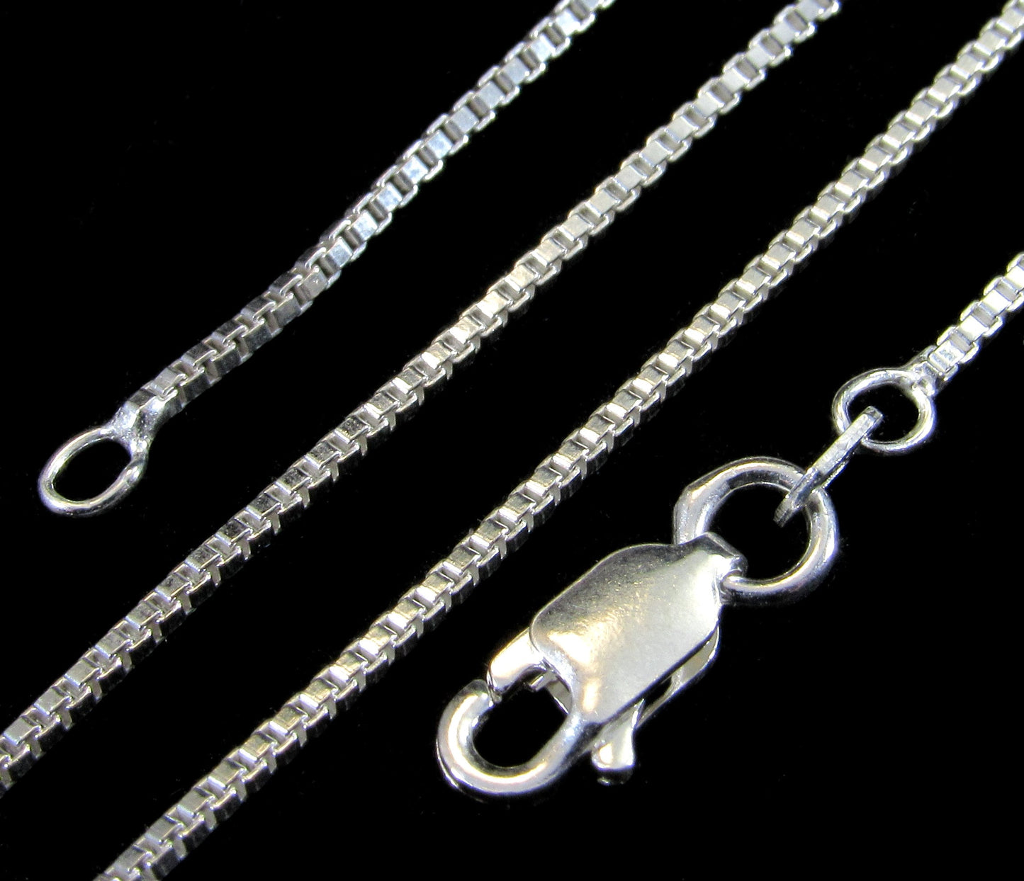 1.1MM Solid 925 Sterling Silver Italian Square Box Chain Necklace for Pendants & Charms Made in Italy,16" 18" 20" 24", 26", or 30" Inches