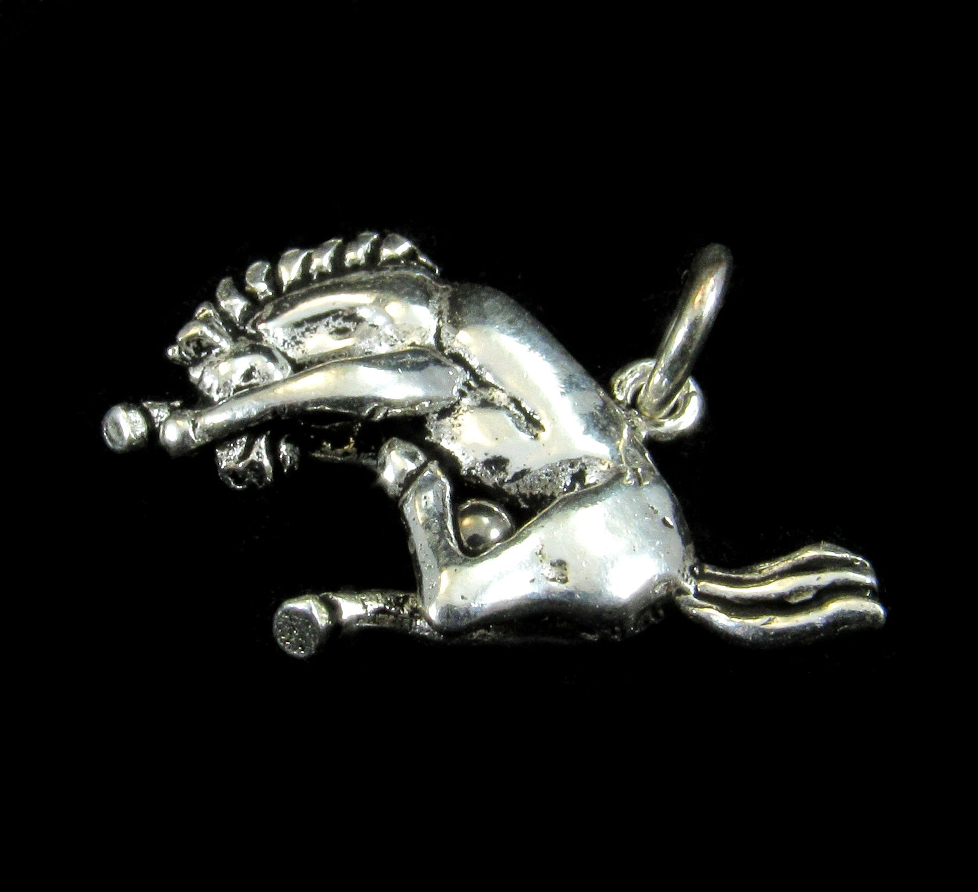 Solid 925 Sterling Silver Bucking Horse Pendant - Handcrafted Western Horse Necklace Charm, Solid Silver Cowboy Jewelry, Wild Stallion Charm