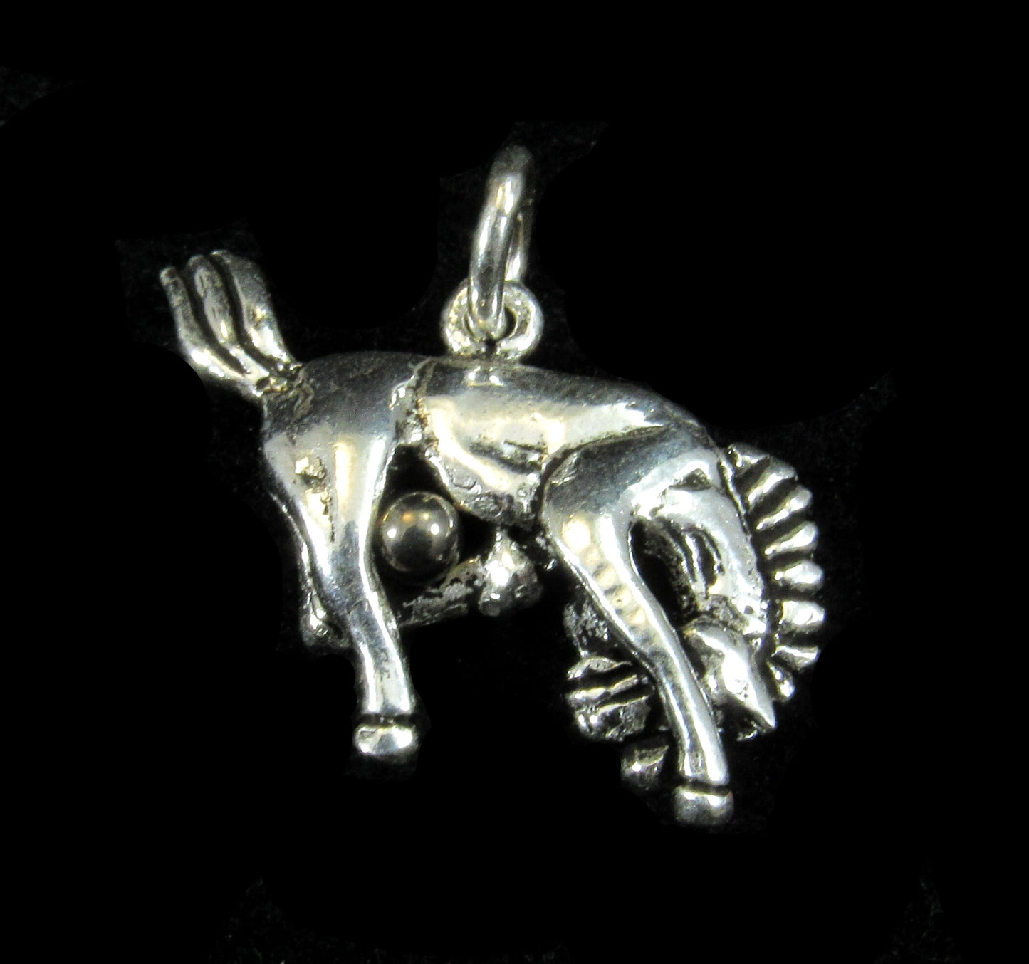 Solid 925 Sterling Silver Bucking Horse Pendant - Handcrafted Western Horse Necklace Charm, Solid Silver Cowboy Jewelry, Wild Stallion Charm