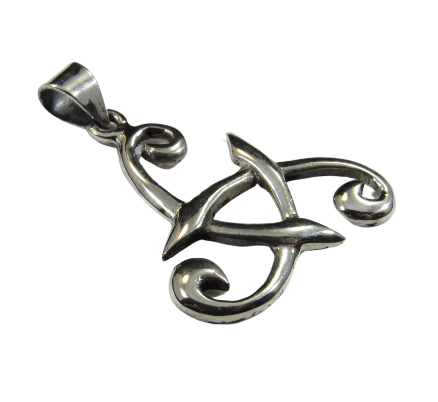 Handcrafted Solid 925 Sterling Silver Viking Odin's Horn, Celtic Horned Triskele, Triskelion Trinity Triangle Pendant