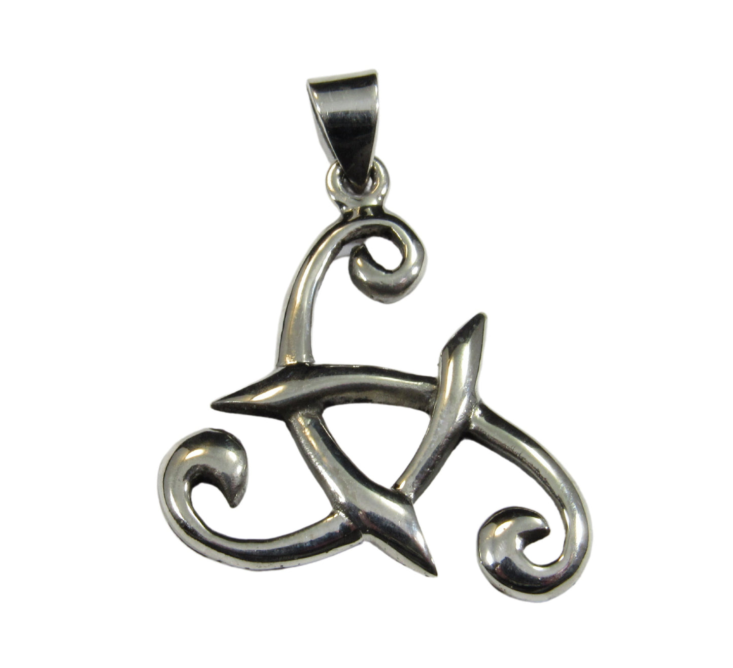 Handcrafted Solid 925 Sterling Silver Viking Odin's Horn, Celtic Horned Triskele, Triskelion Trinity Triangle Pendant