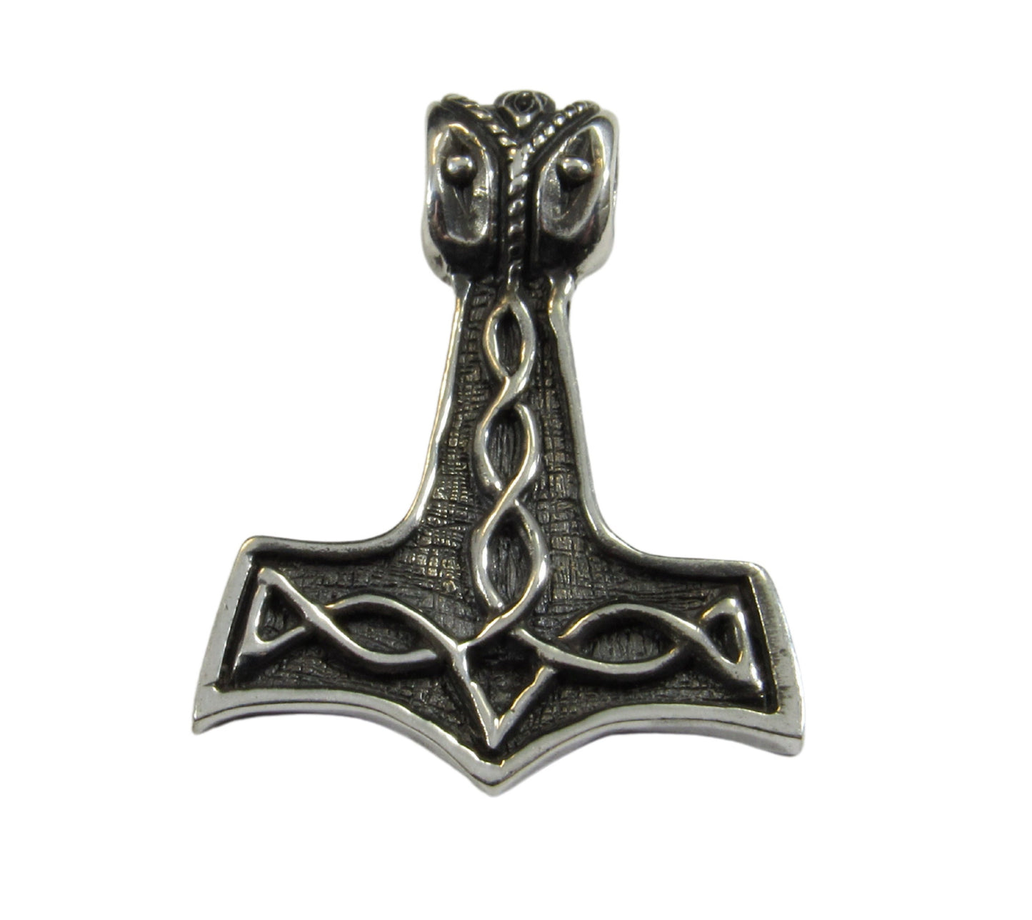 Solid 925 Sterling Silver Thor's Hammer Slide Pendant, Mjolnir Necklace Charm, Viking Jewelry, Norse Amulet, Woodland Cottagecore Jewelry