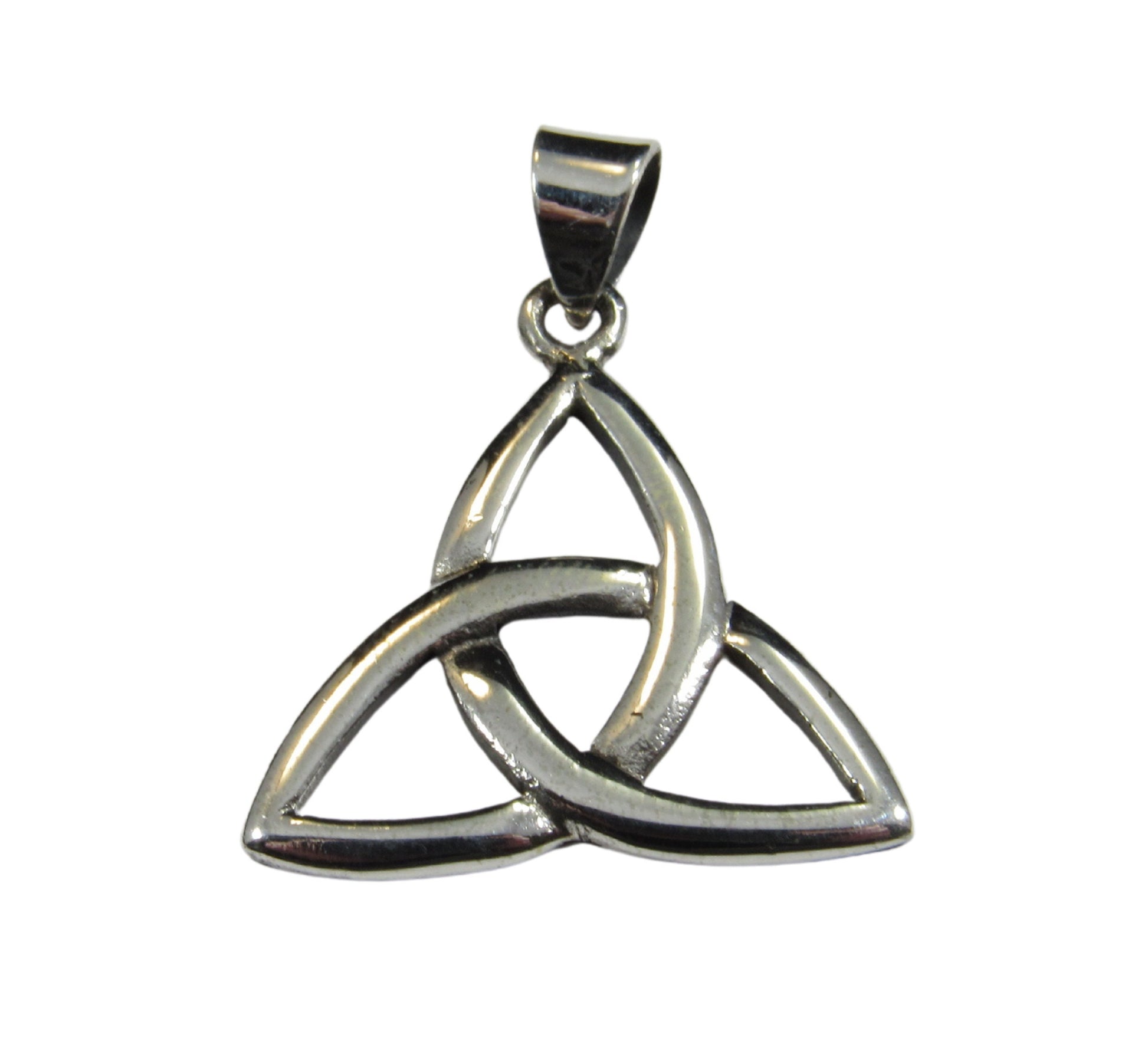 Solid 925 Sterling Silver Triquetra Pendant – Handcrafted Celtic Trinity Knot Necklace Charm – Symbol of Eternity, Protection, and Unity