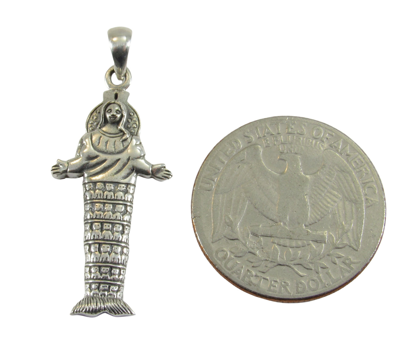 Solid 925 Sterling Silver Greek Goddess Artemis Ephesus Pendant Handcrafted Great Mother Goddess, Fertility Deity