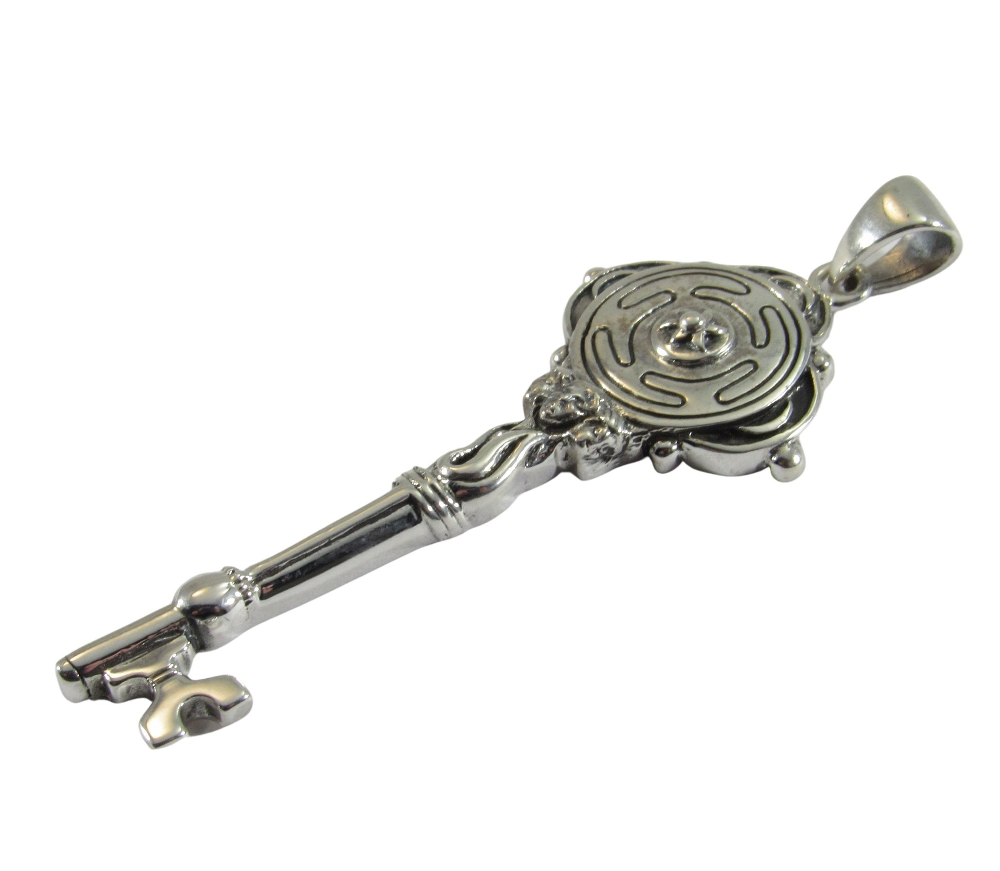 Solid 925 Sterling Silver Hecate's Key Pendant, Hecate Ancient Greek Goddess of Magic & Spells, Handcrafted Greek Mythology Jewelry