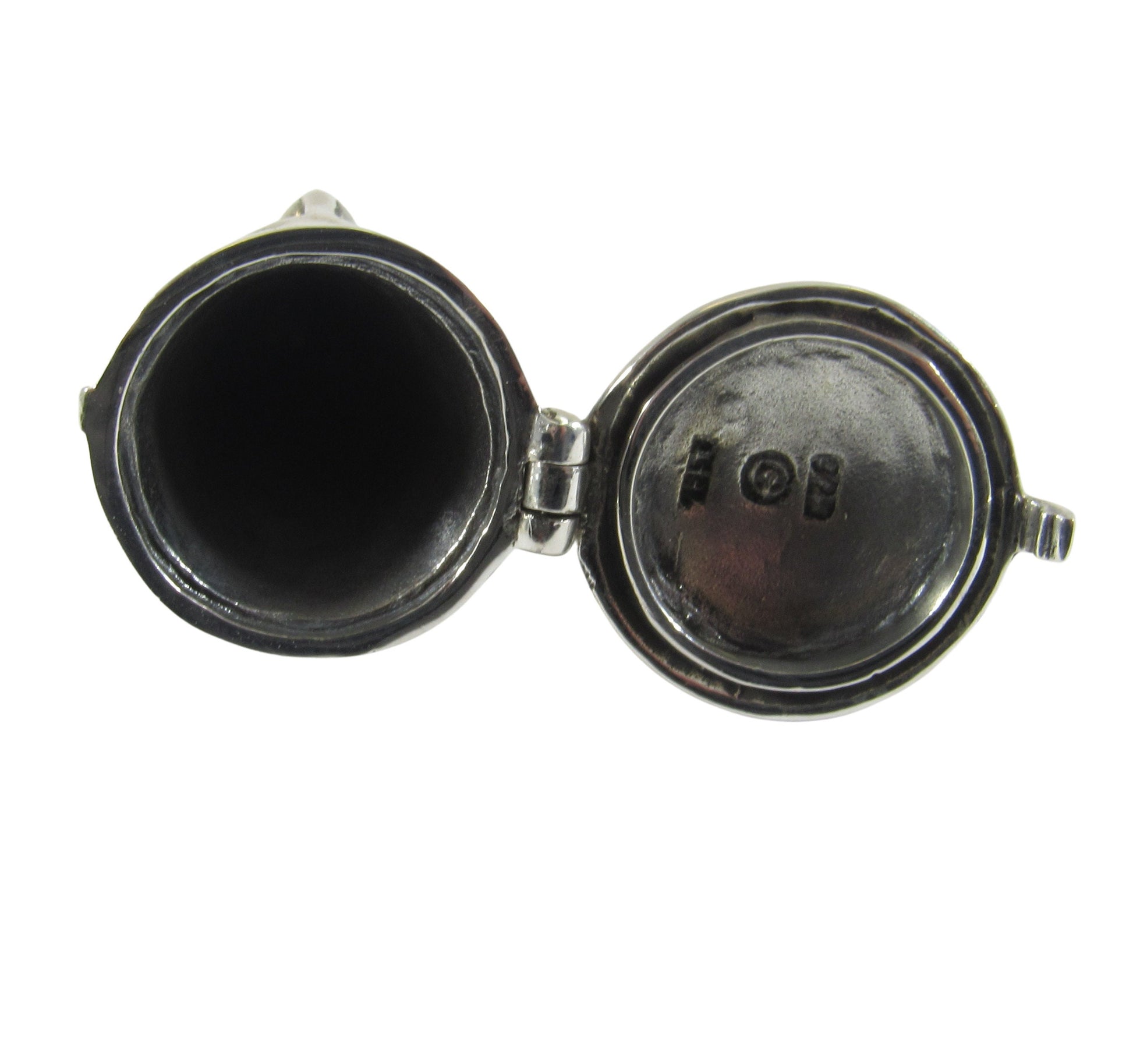 Solid 925 Sterling Silver Green Man Pendulum with Lid, Handcrafted Celtic Cernunnos Pendant for Spells & Potions