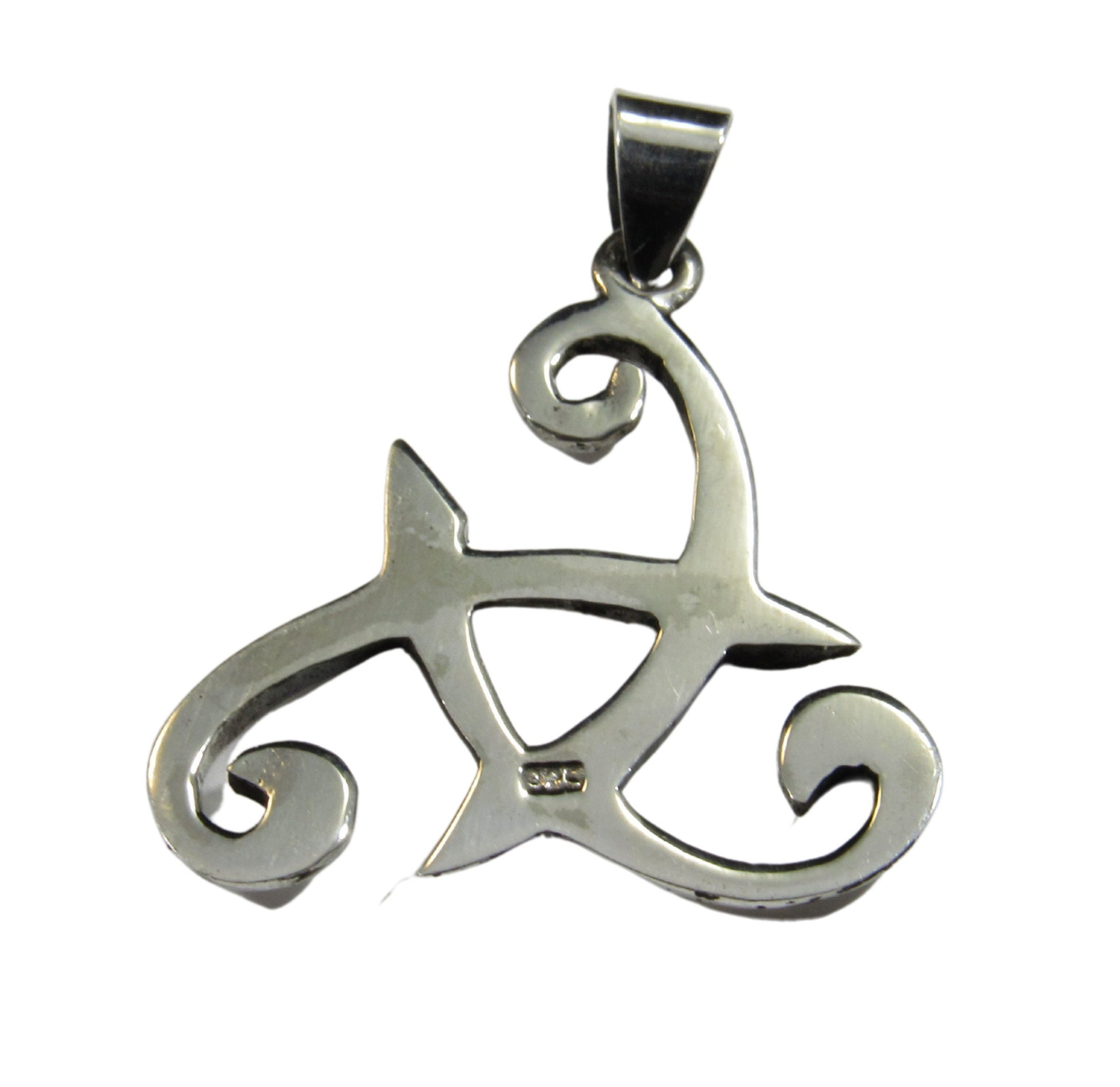 Handcrafted Solid 925 Sterling Silver Viking Odin's Horn, Celtic Horned Triskele, Triskelion Trinity Triangle Pendant