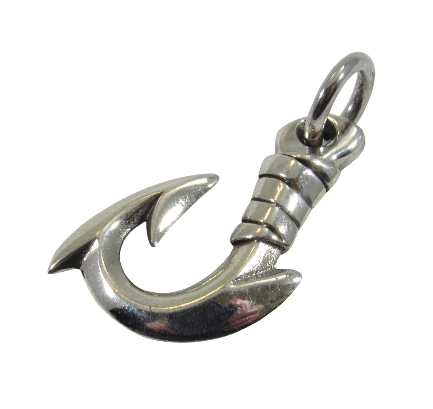 Solid 925 Sterling Silver Fishing Hook Pendant - Nautical Jewelry, Fisherman’s Necklace Charm, Ocean Lover Gift, Chunky Fish Hook Pendant