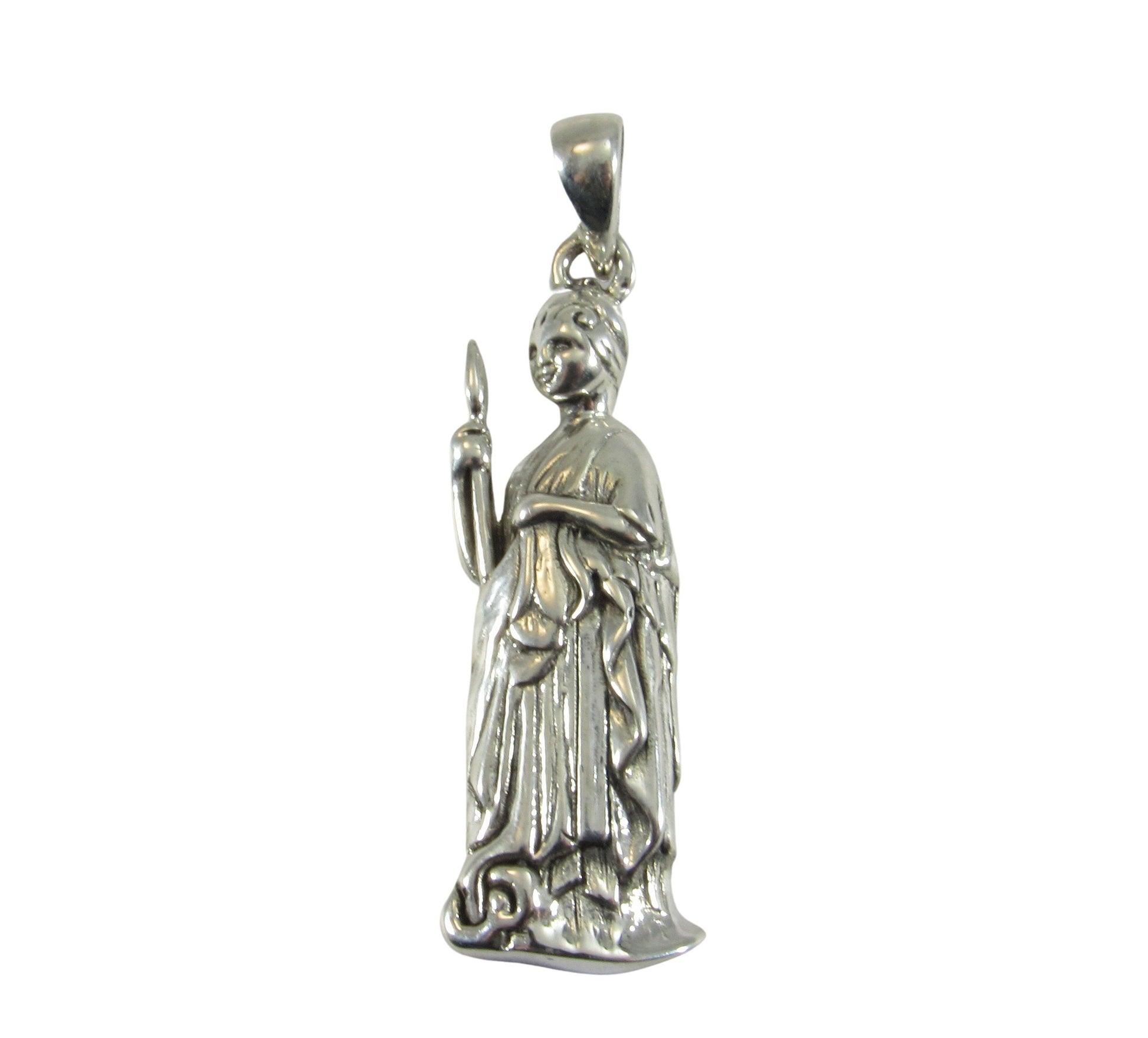 Solid 925 Sterling Silver Roman Goddess Minerva Pendant, Greek Goddess Athena Pendant, Handcrafted Ancient Mythology Jewelry