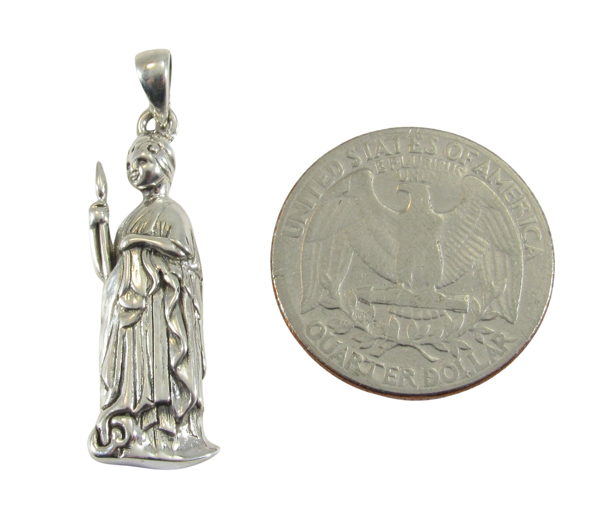 Solid 925 Sterling Silver Roman Goddess Minerva Pendant, Greek Goddess Athena Pendant, Handcrafted Ancient Mythology Jewelry