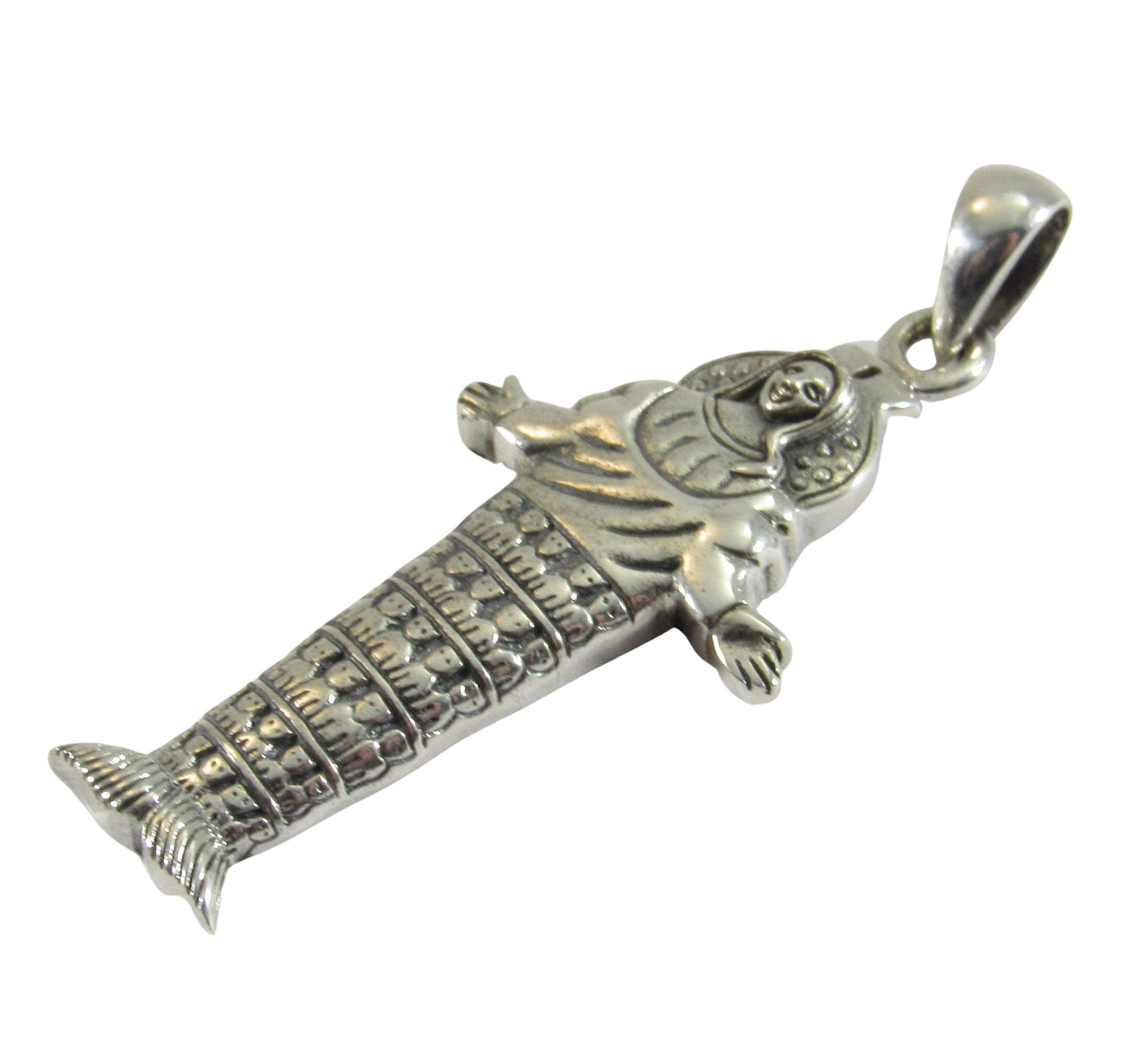 Solid 925 Sterling Silver Greek Goddess Artemis Ephesus Pendant Handcrafted Great Mother Goddess, Fertility Deity