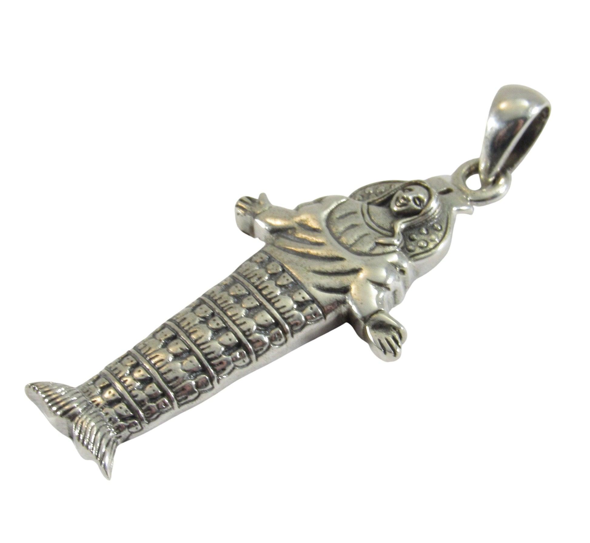 Solid 925 Sterling Silver Greek Goddess Artemis Ephesus Pendant Handcrafted Great Mother Goddess, Fertility Deity