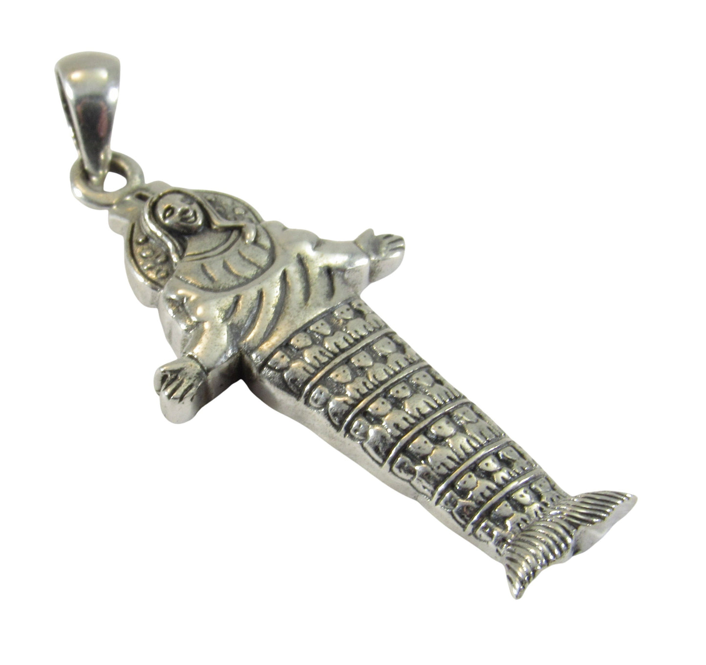 Solid 925 Sterling Silver Greek Goddess Artemis Ephesus Pendant Handcrafted Great Mother Goddess, Fertility Deity