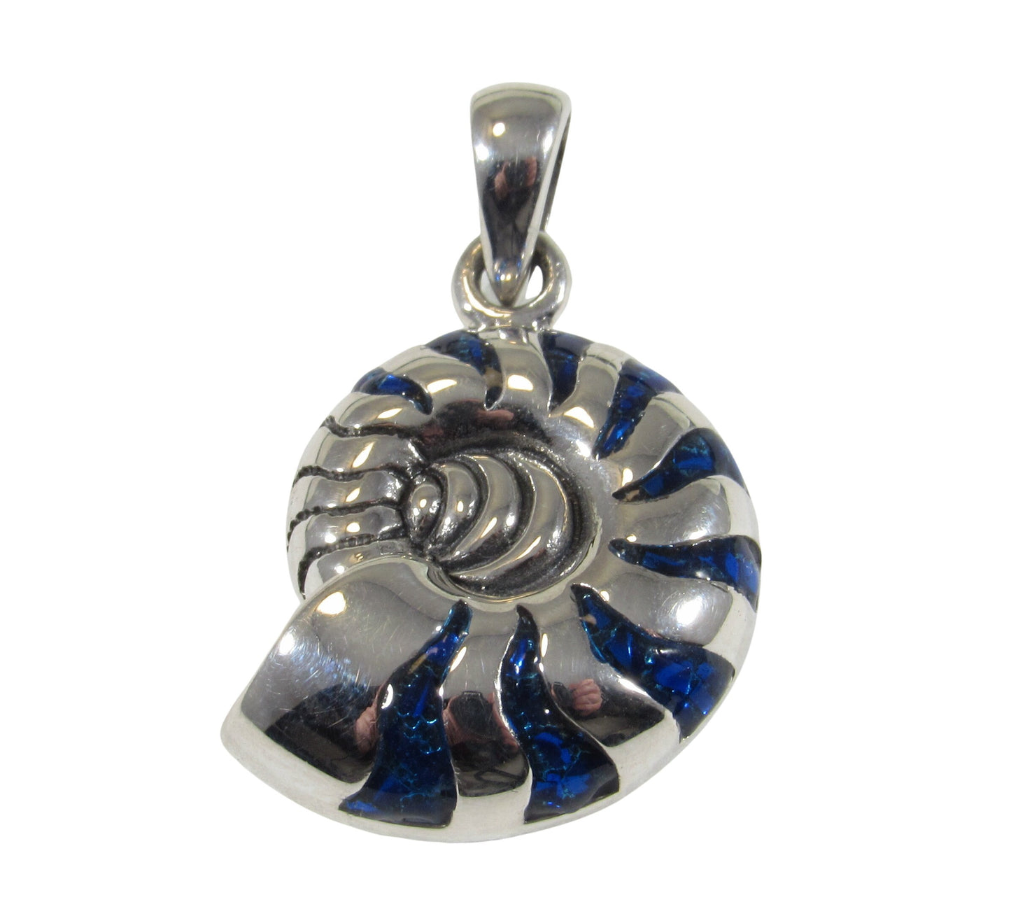 Solid 925 Sterling Silver Nautilus Spiral Shell Pendant, Sacred Geometry Jewelry, Logarithmic Phi Spiral, Symbol of Perfection
