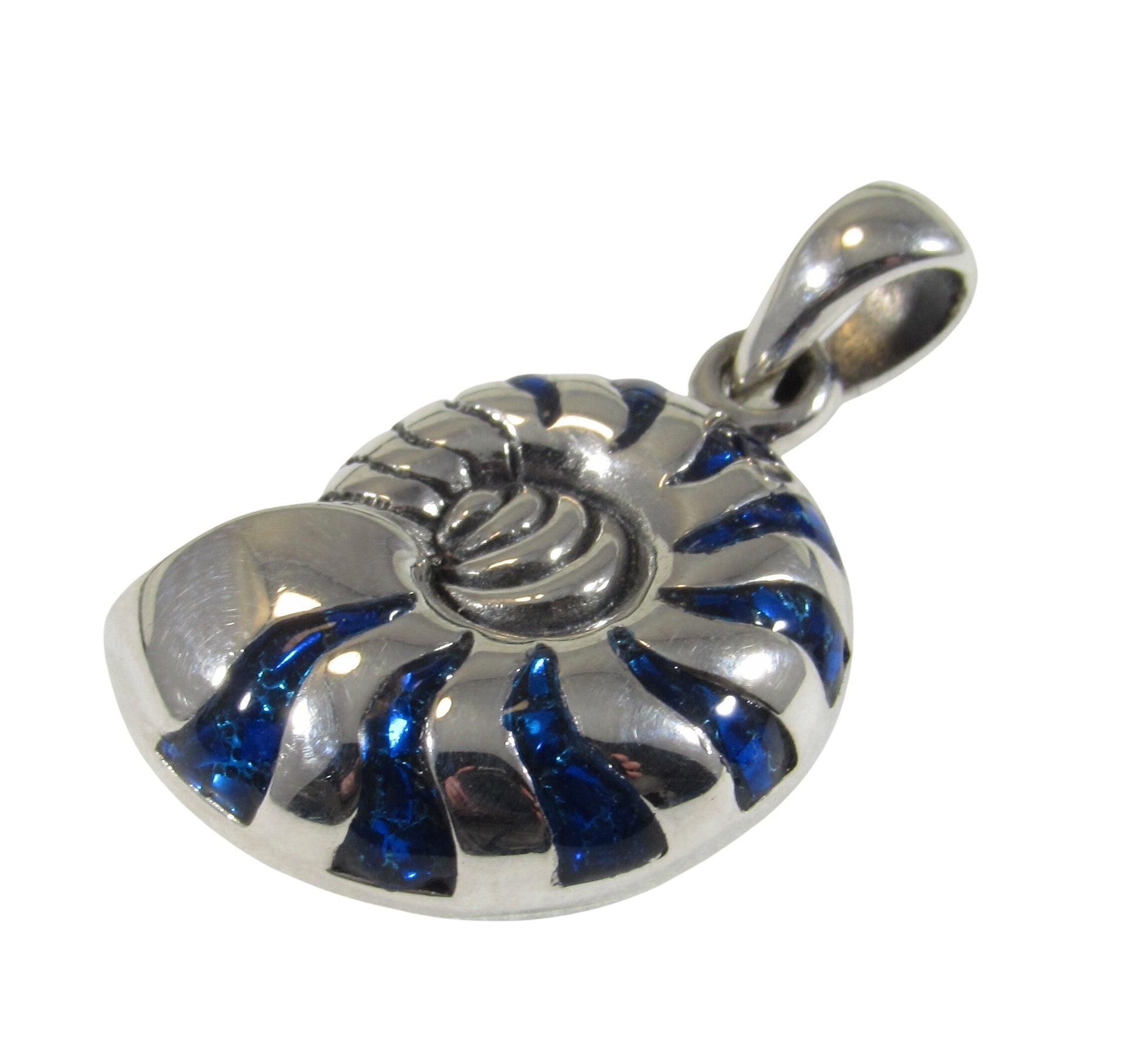 Solid 925 Sterling Silver Nautilus Spiral Shell Pendant, Sacred Geometry Jewelry, Logarithmic Phi Spiral, Symbol of Perfection