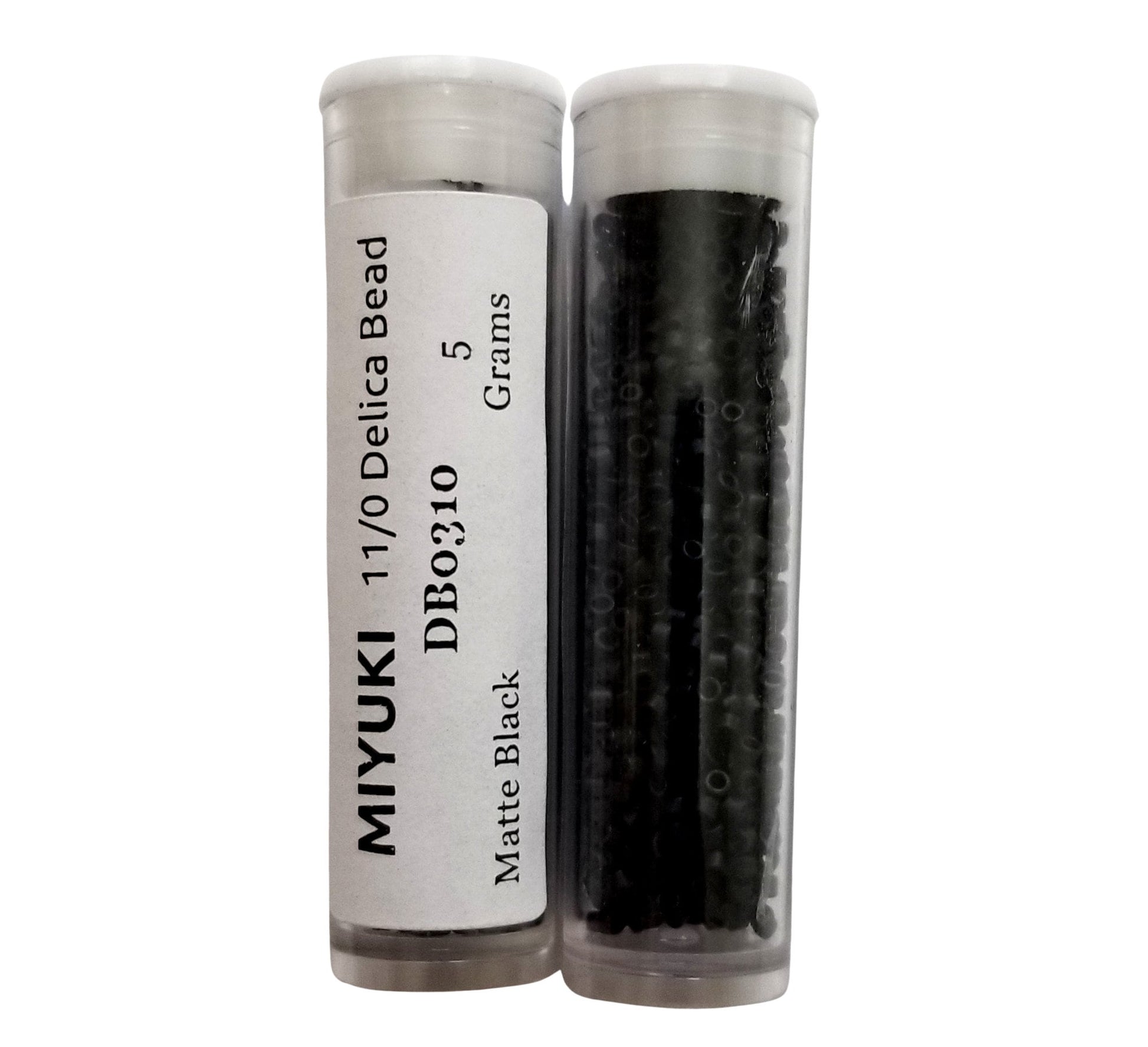 DB0310 11/0 Miyuki Matte Black Delica Seed Beads, 5 Grams Tube, 25 Grams Bag, DB310, DB-0310 Japanese Glass Delicas for Jewelry Making
